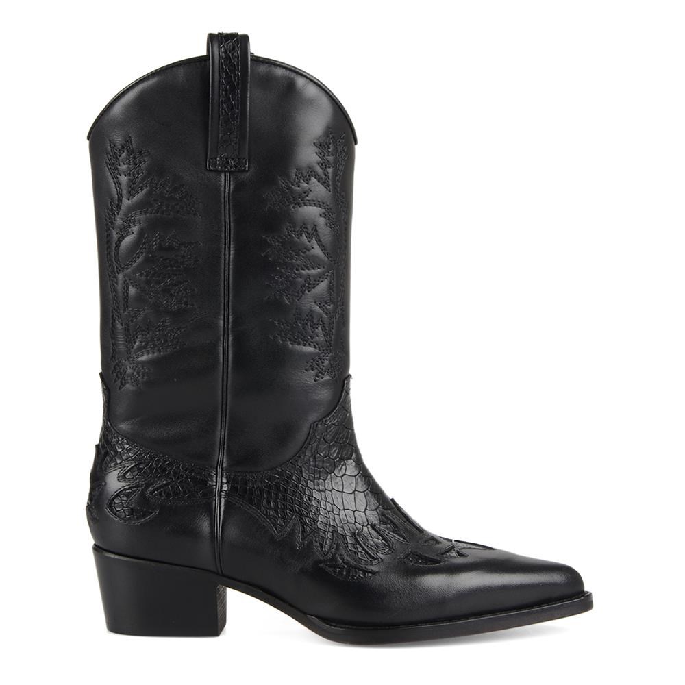 FootCourt Cowboy Boots Black