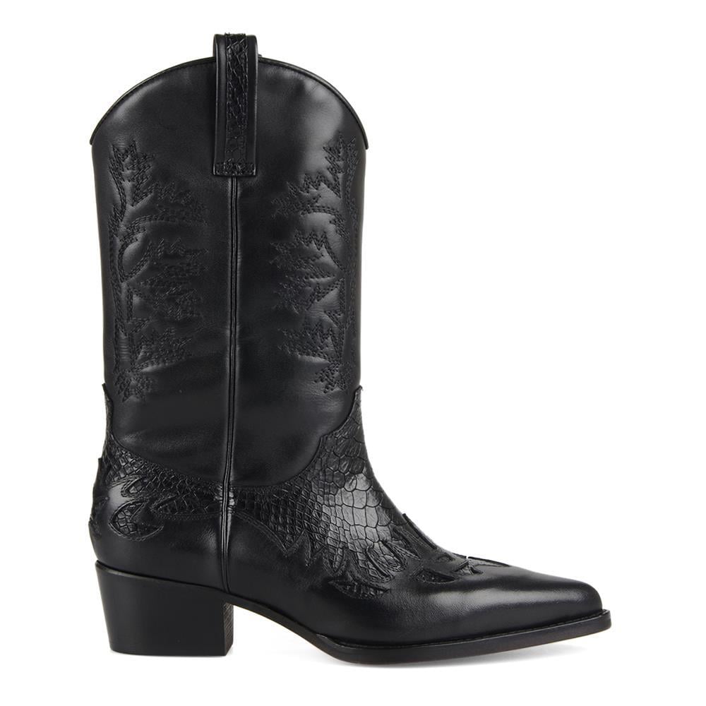 FootCourt Cowboy Boots Black
