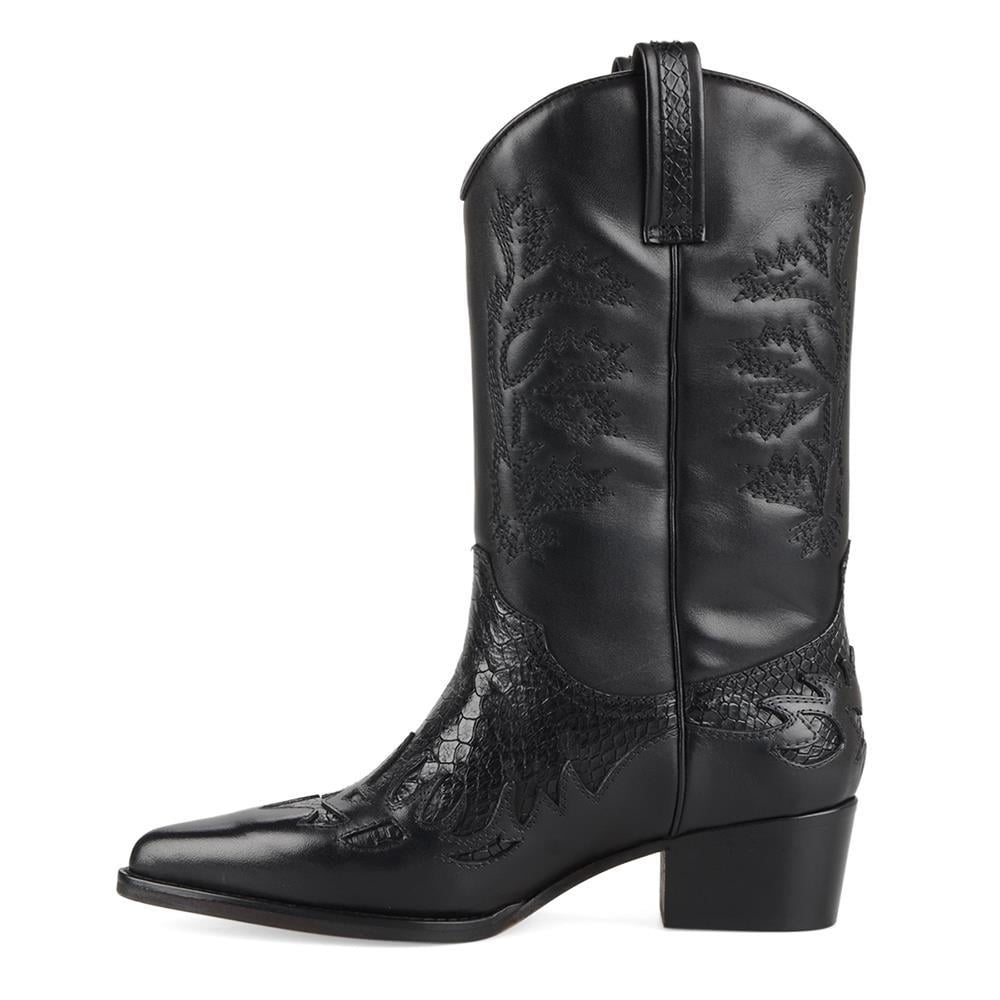 FootCourt Cowboy Boots Black