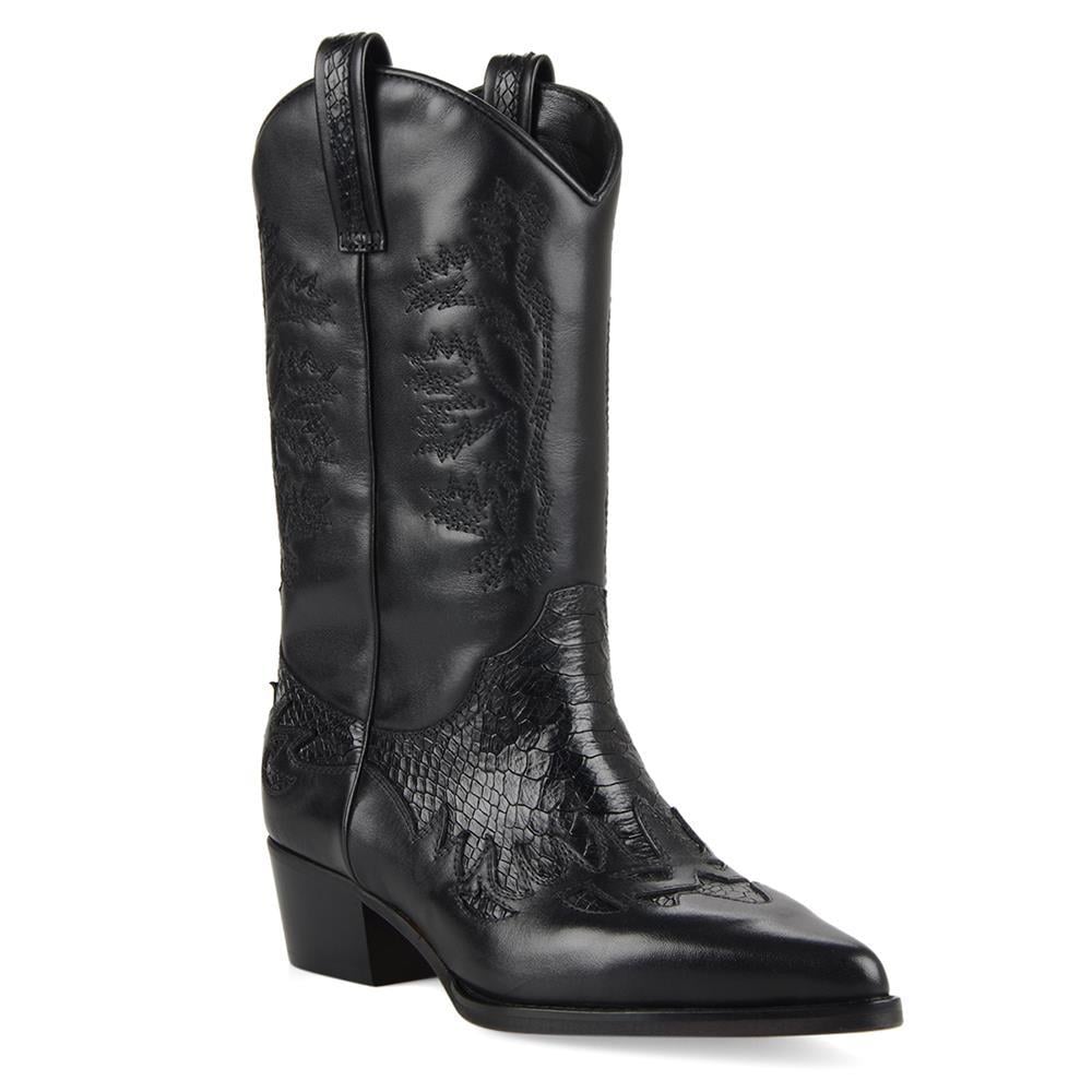 FootCourt Cowboy Boots Black