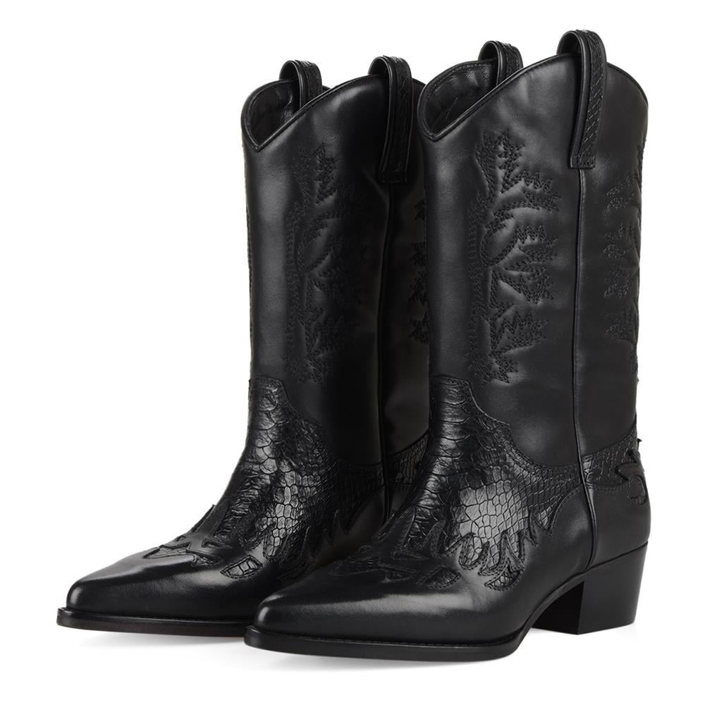 FootCourt Cowboy Boots Black