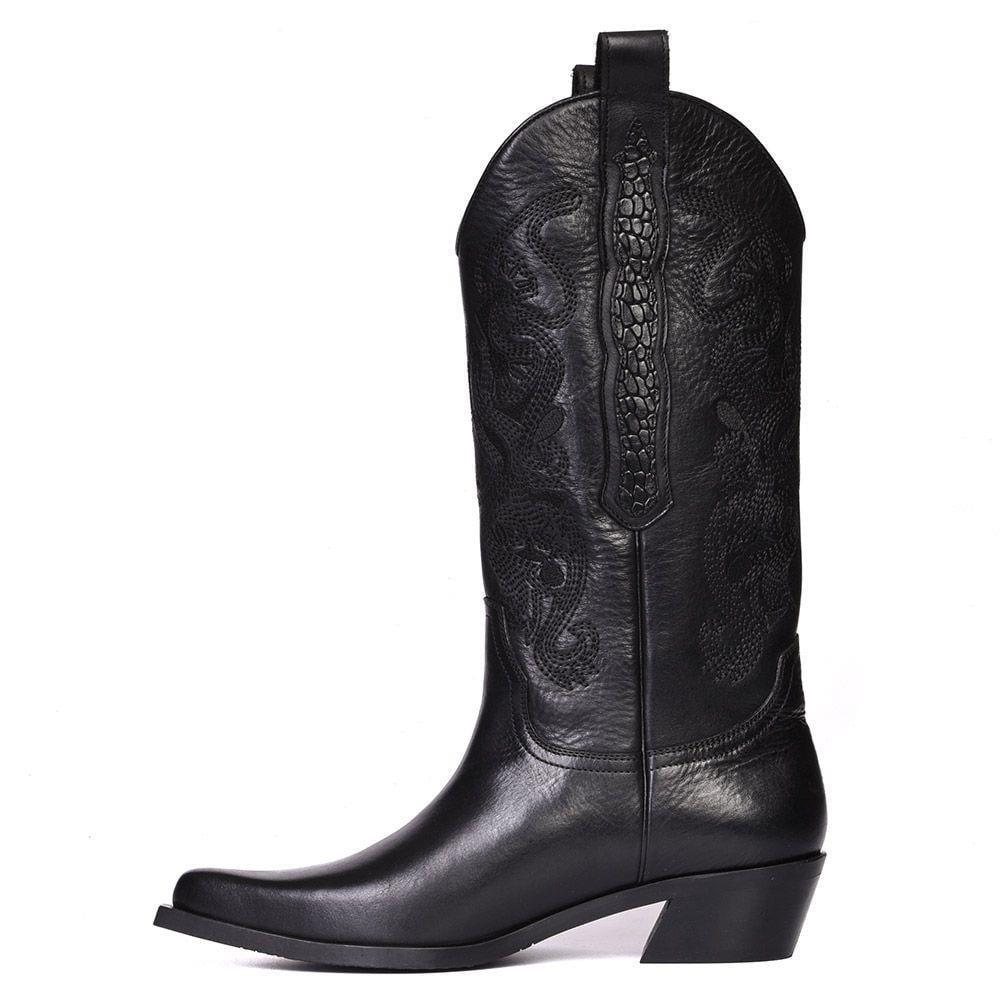 FootCourt Cowboy Boots Black