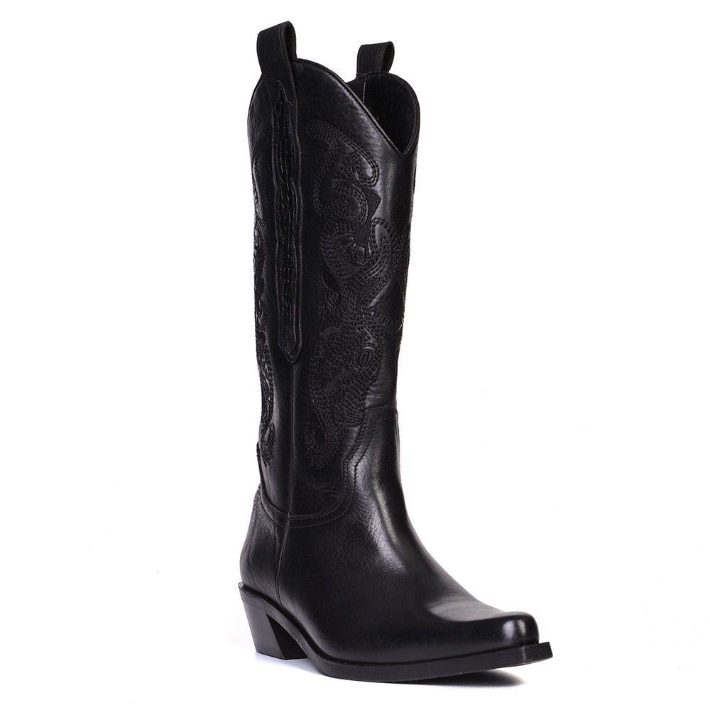 FootCourt Cowboy Boots Black