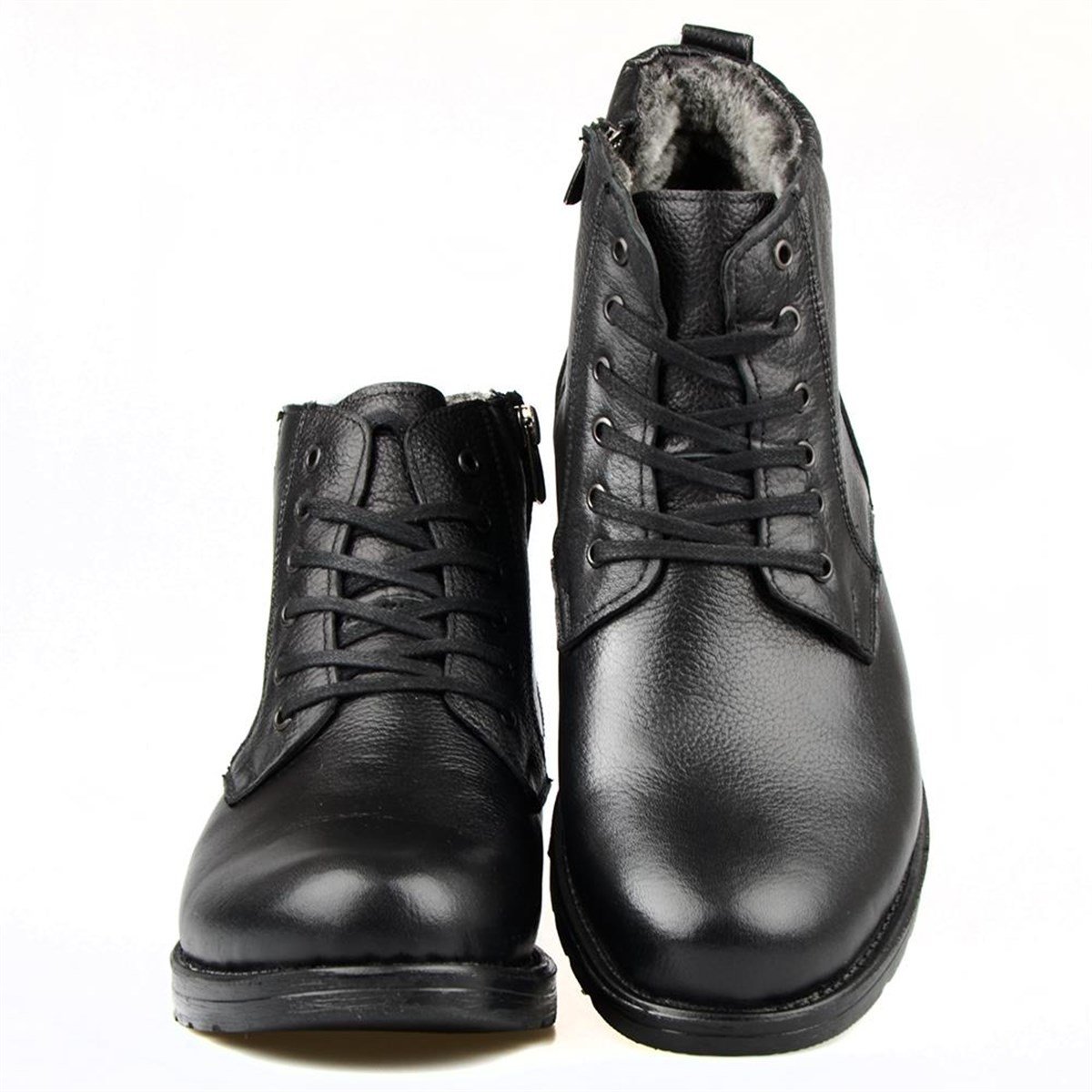 Black Leather Men's Boots