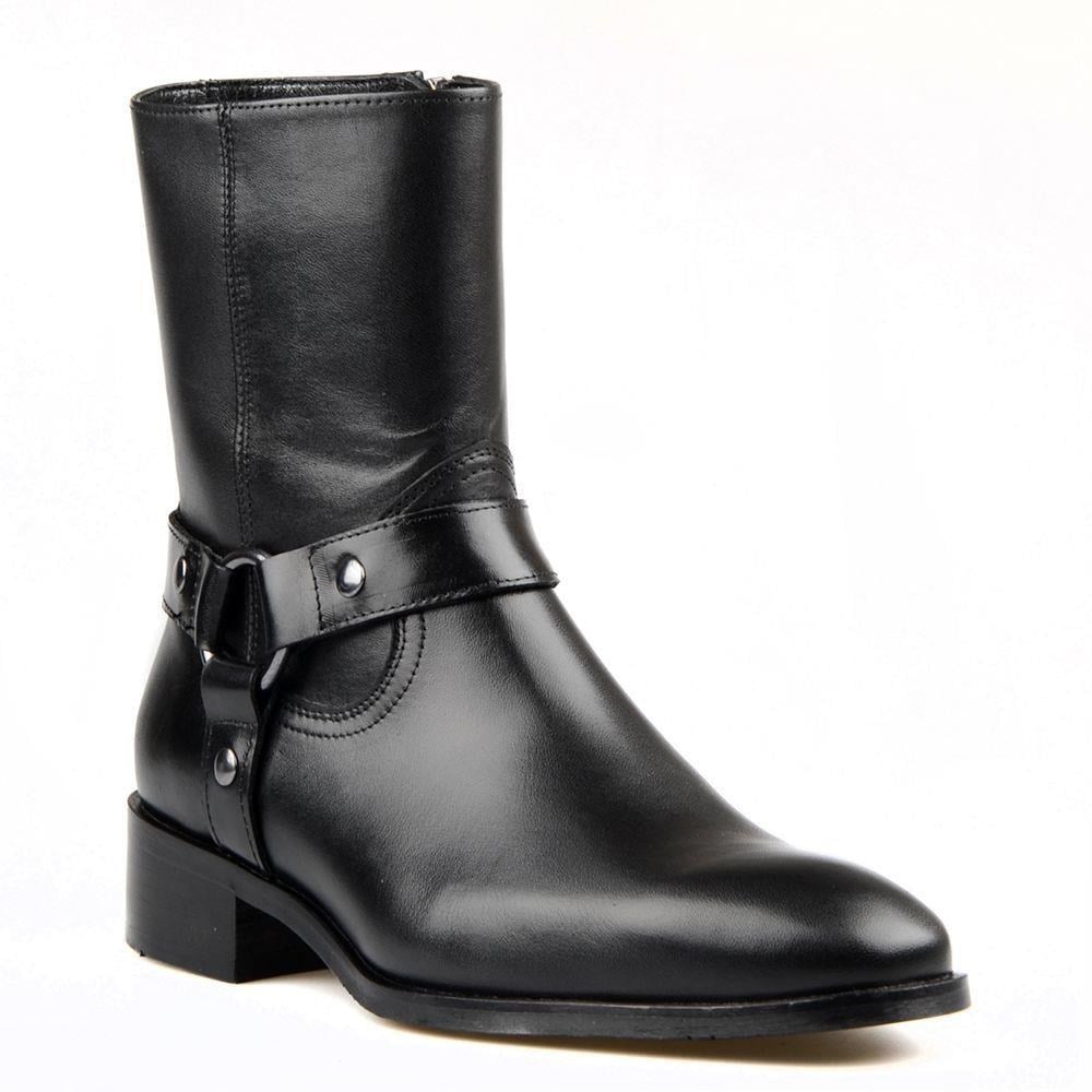 Black Men's Chelsea Boots with Zipper