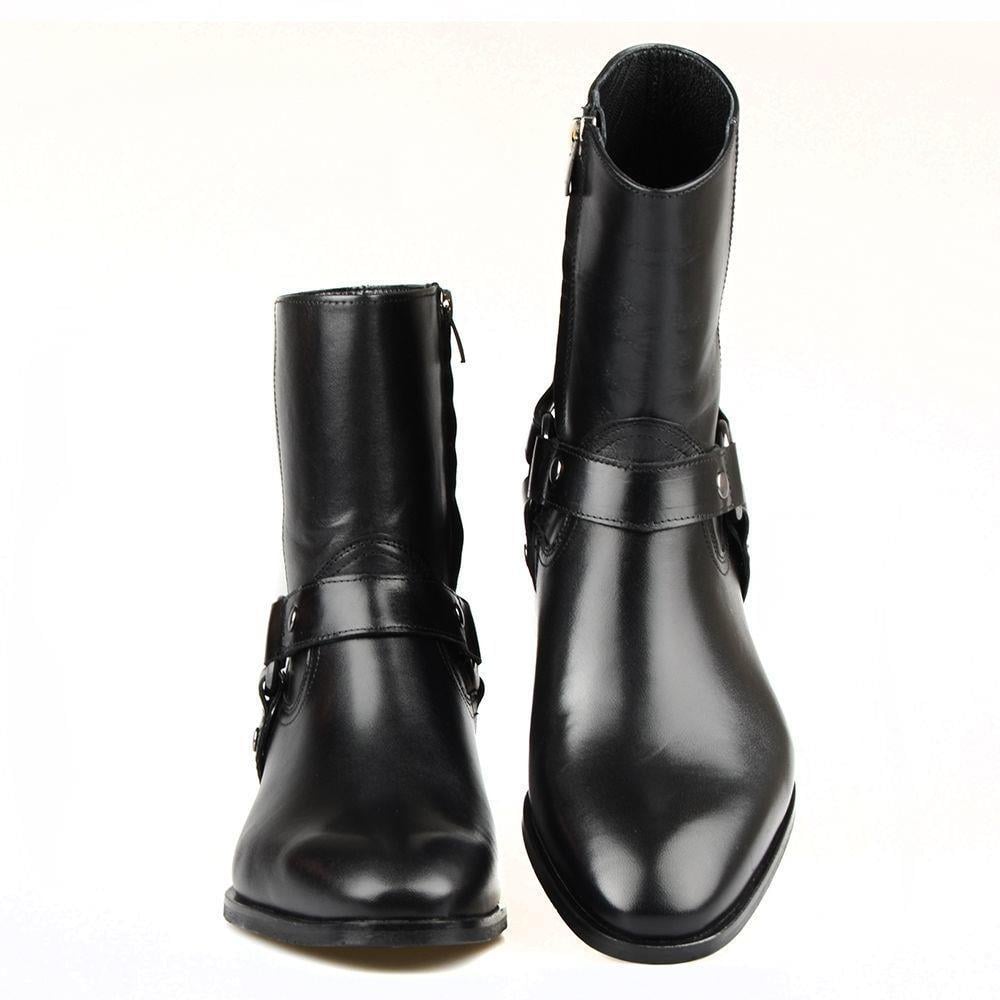 Black Men's Chelsea Boots with Zipper