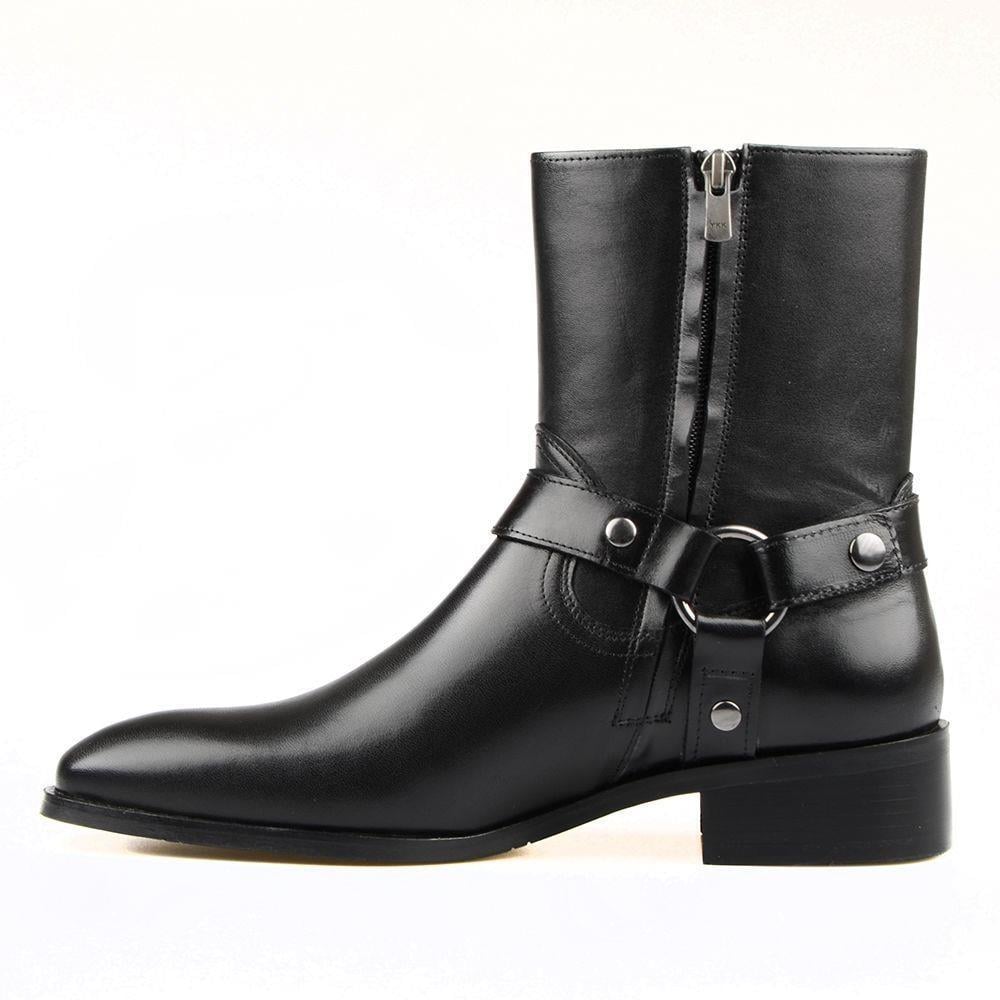 Black Men's Chelsea Boots with Zipper