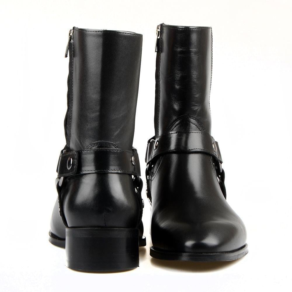 Black Men's Chelsea Boots with Zipper