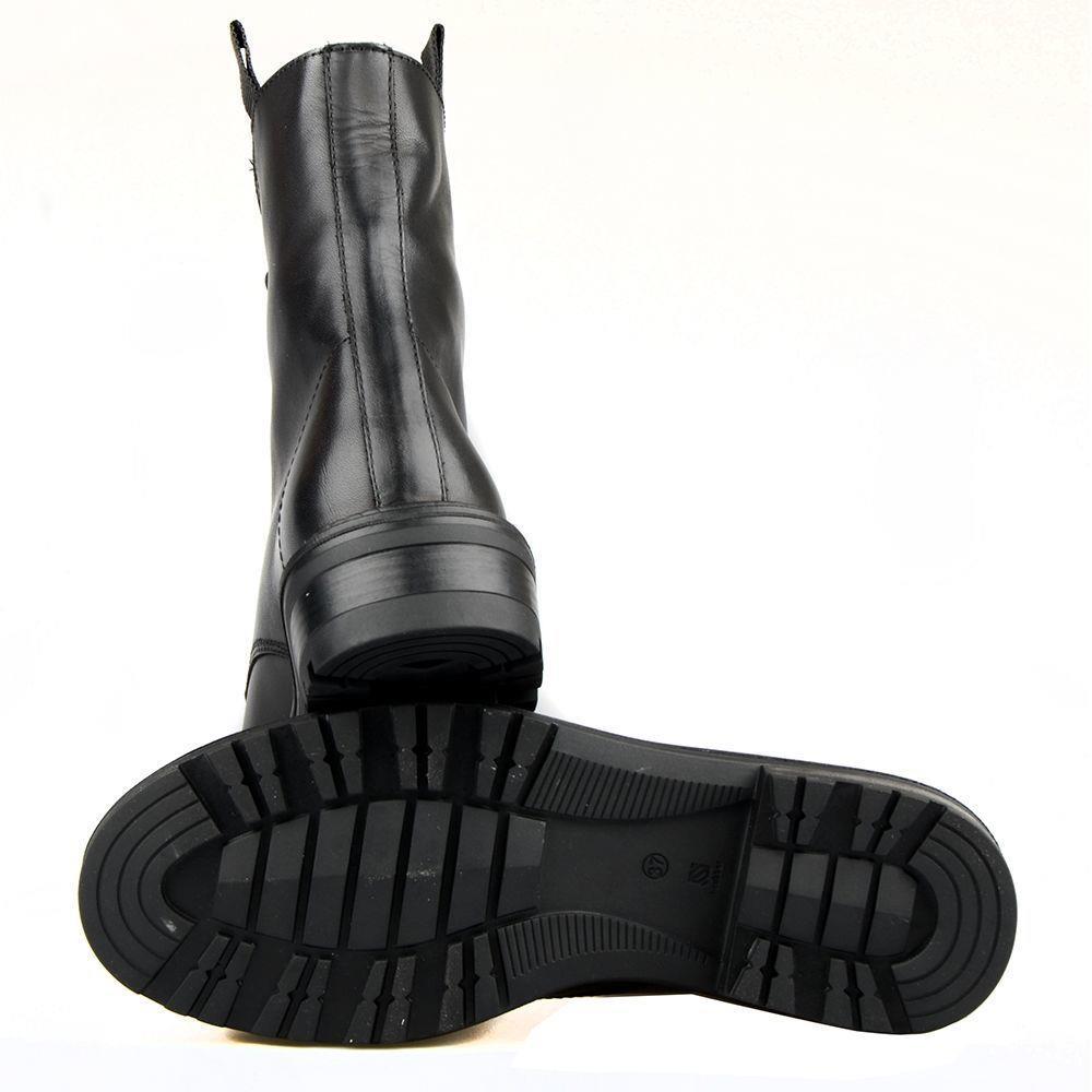 Women's Military Boots Lace Up Ankle Boots Black