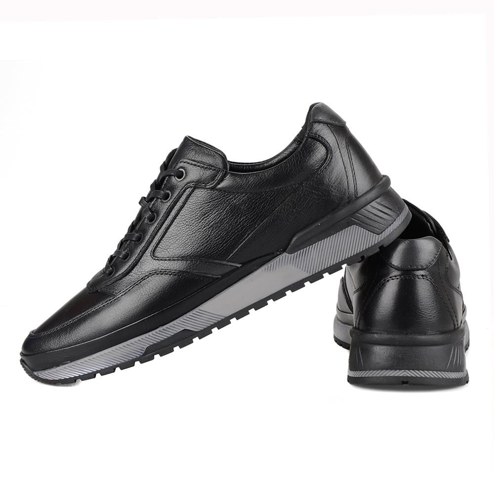 Siyah Erkek Deri Günlük Sneakers Corippo