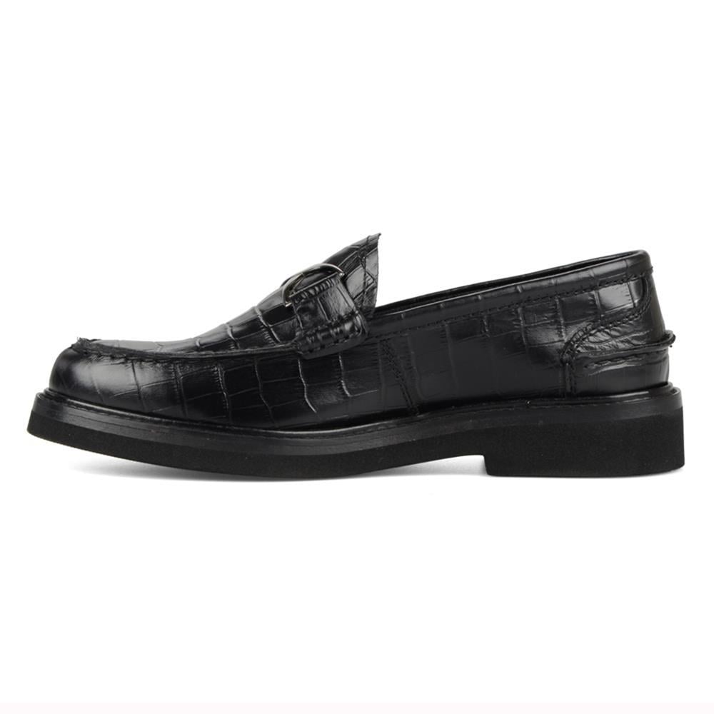 Black Men Loafer Leather Shoes