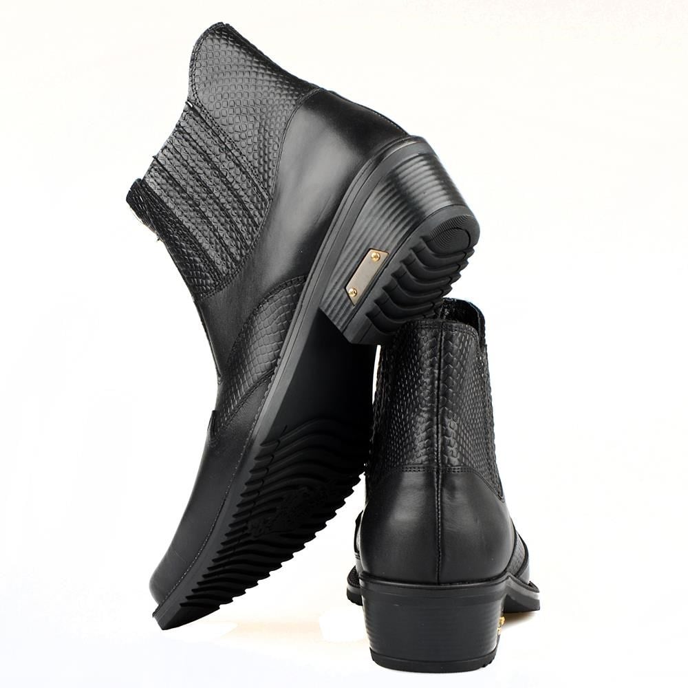 FootCourt Mens Cowboy Boots Black