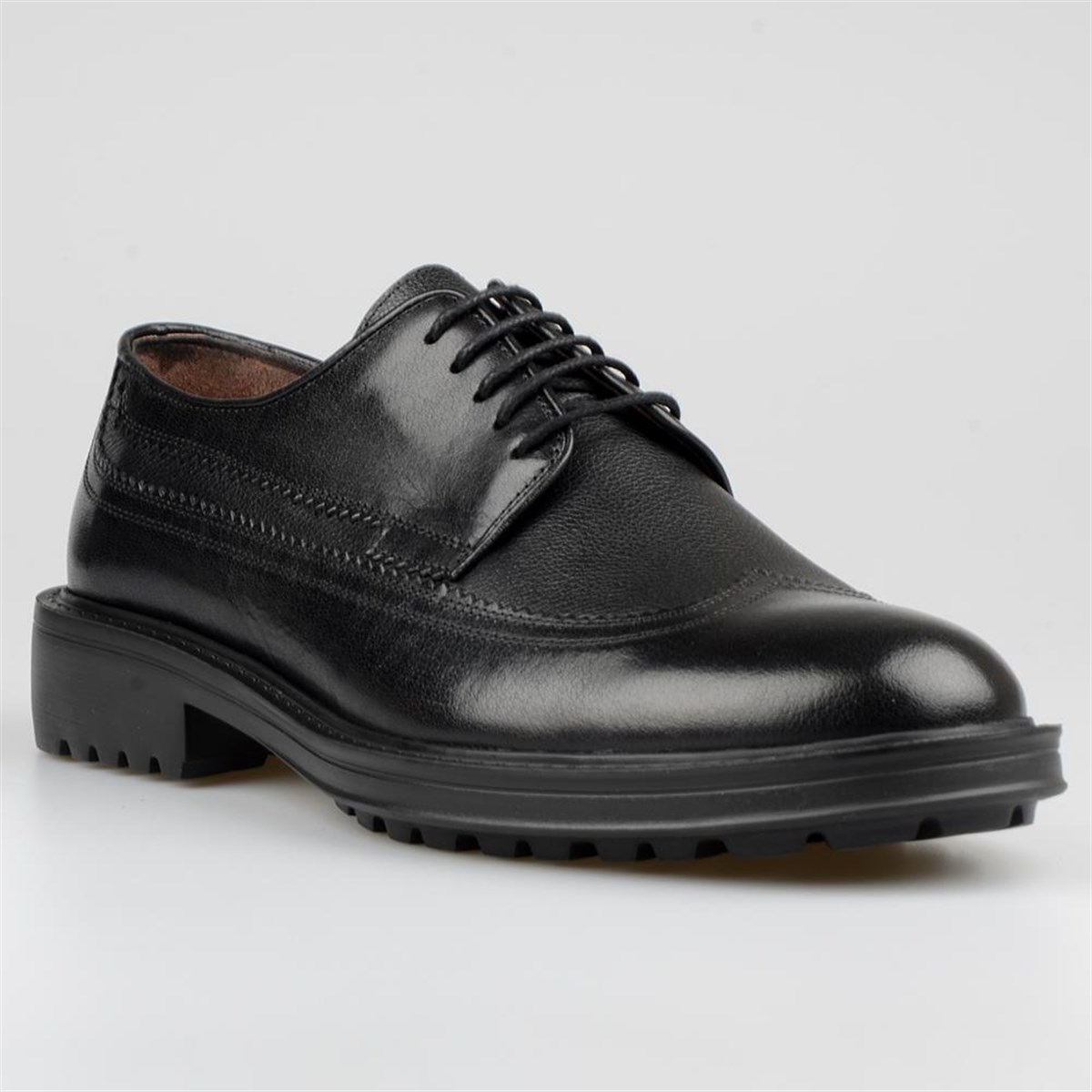 Black Leather Men's Light Sole Oxford Shoes