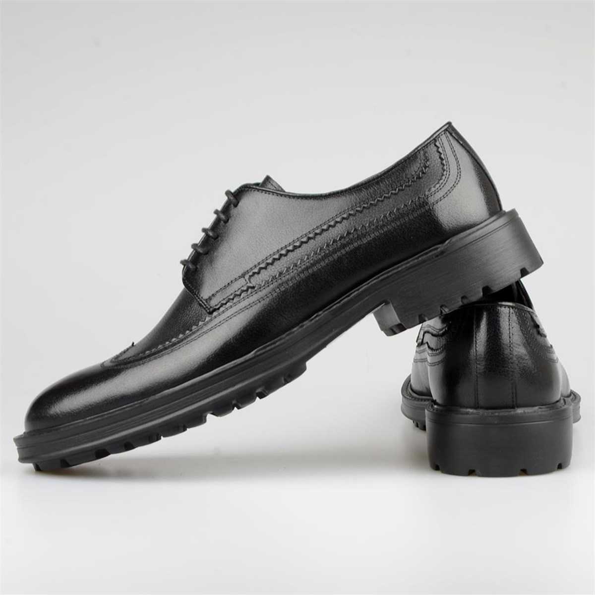 Black Leather Men's Light Sole Oxford Shoes
