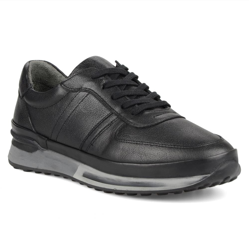 Siyah Erkek Sneaker Deri