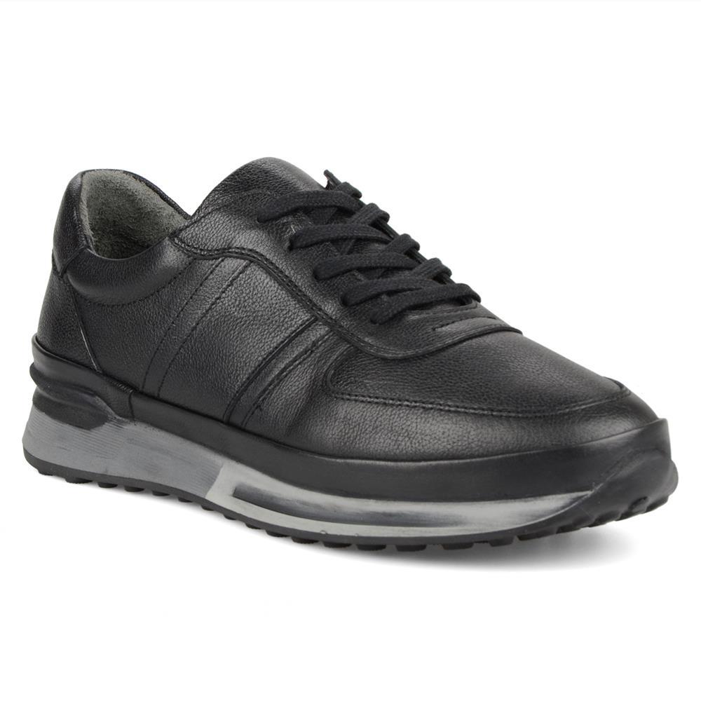 Siyah Erkek Sneaker Deri
