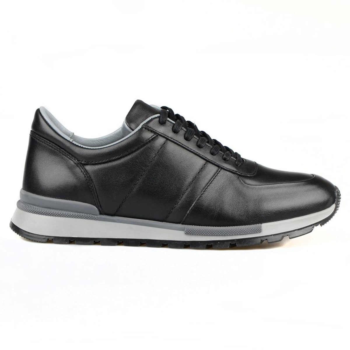 Black Leather Men's Sneakers