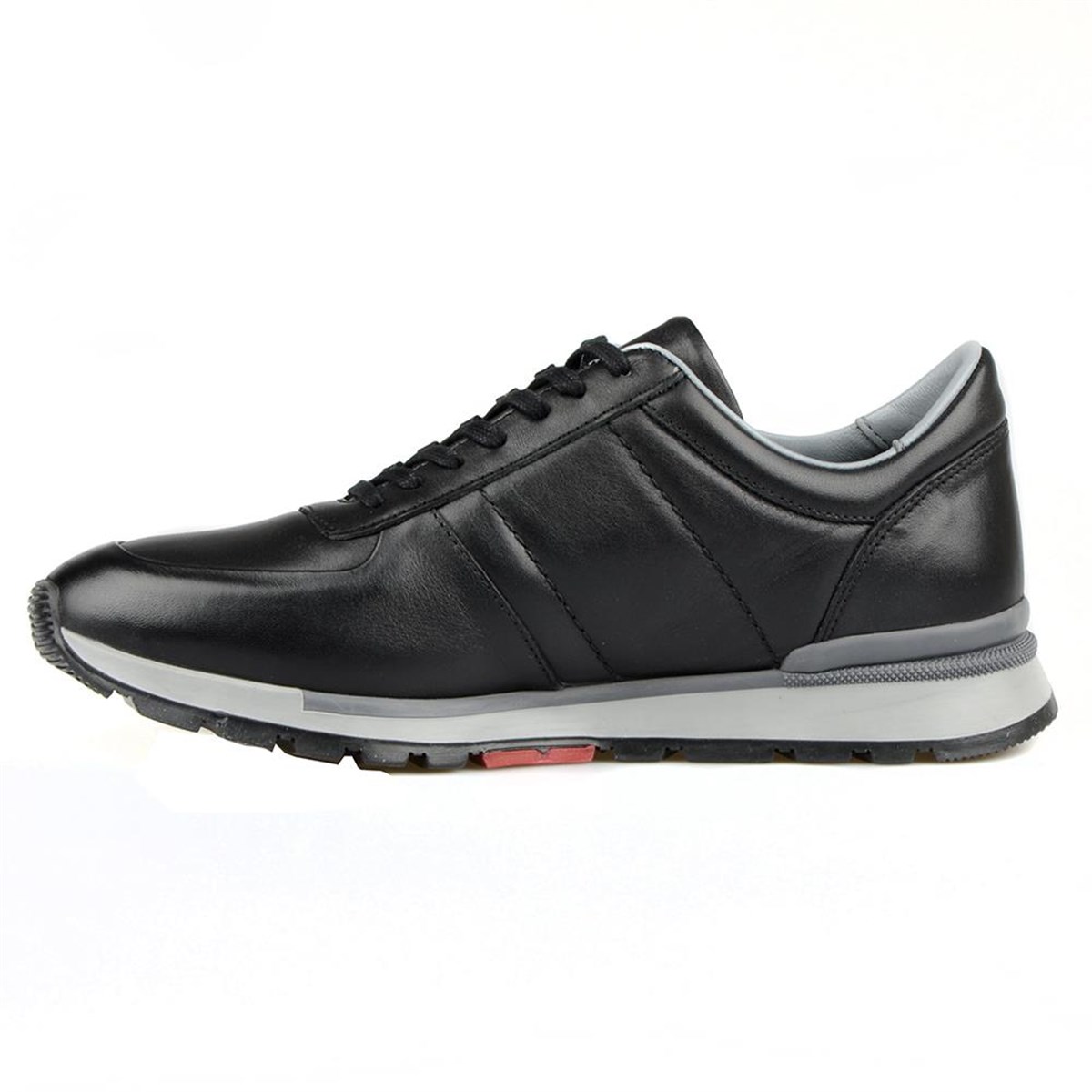 Black Leather Men's Sneakers