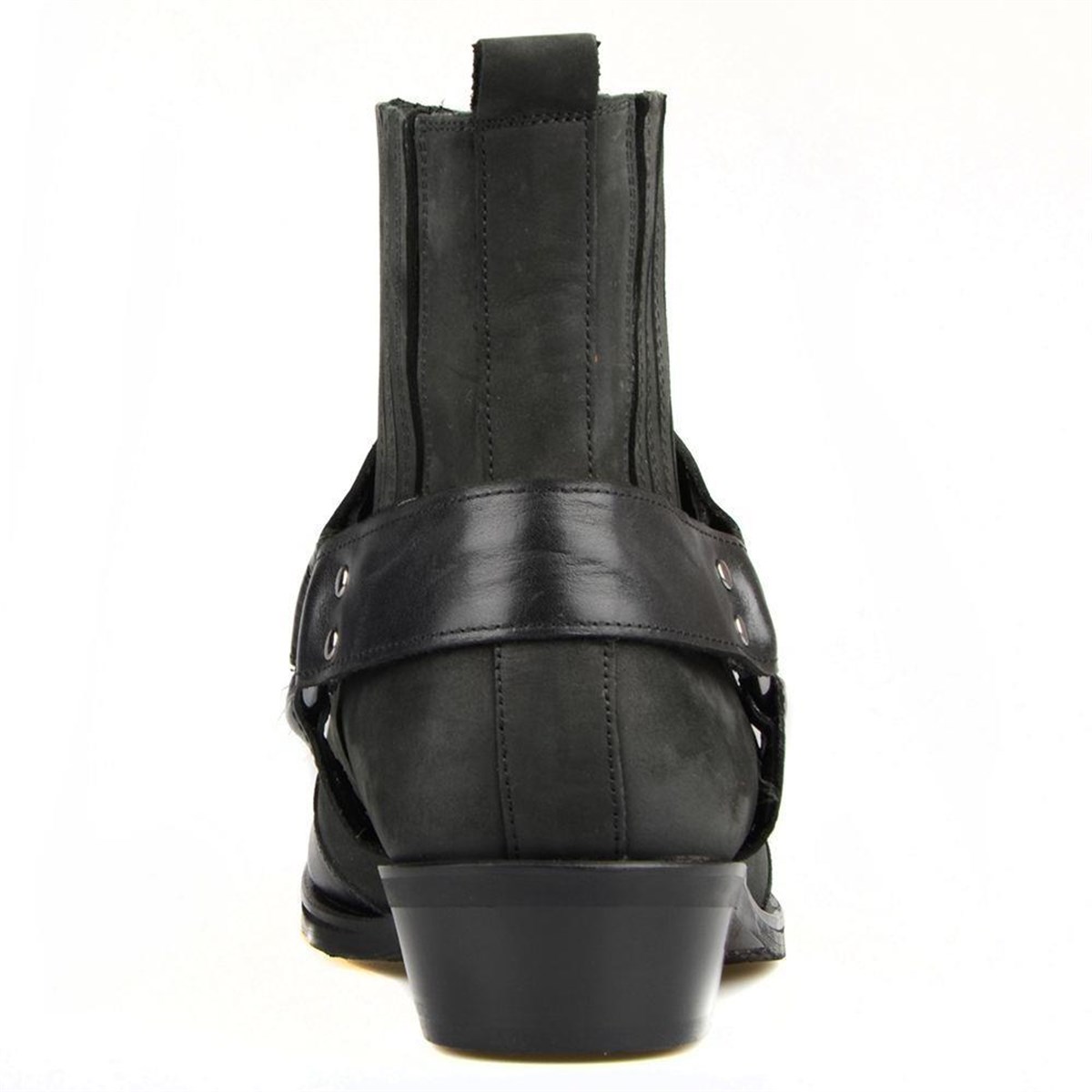 Black Leather Biker Boots