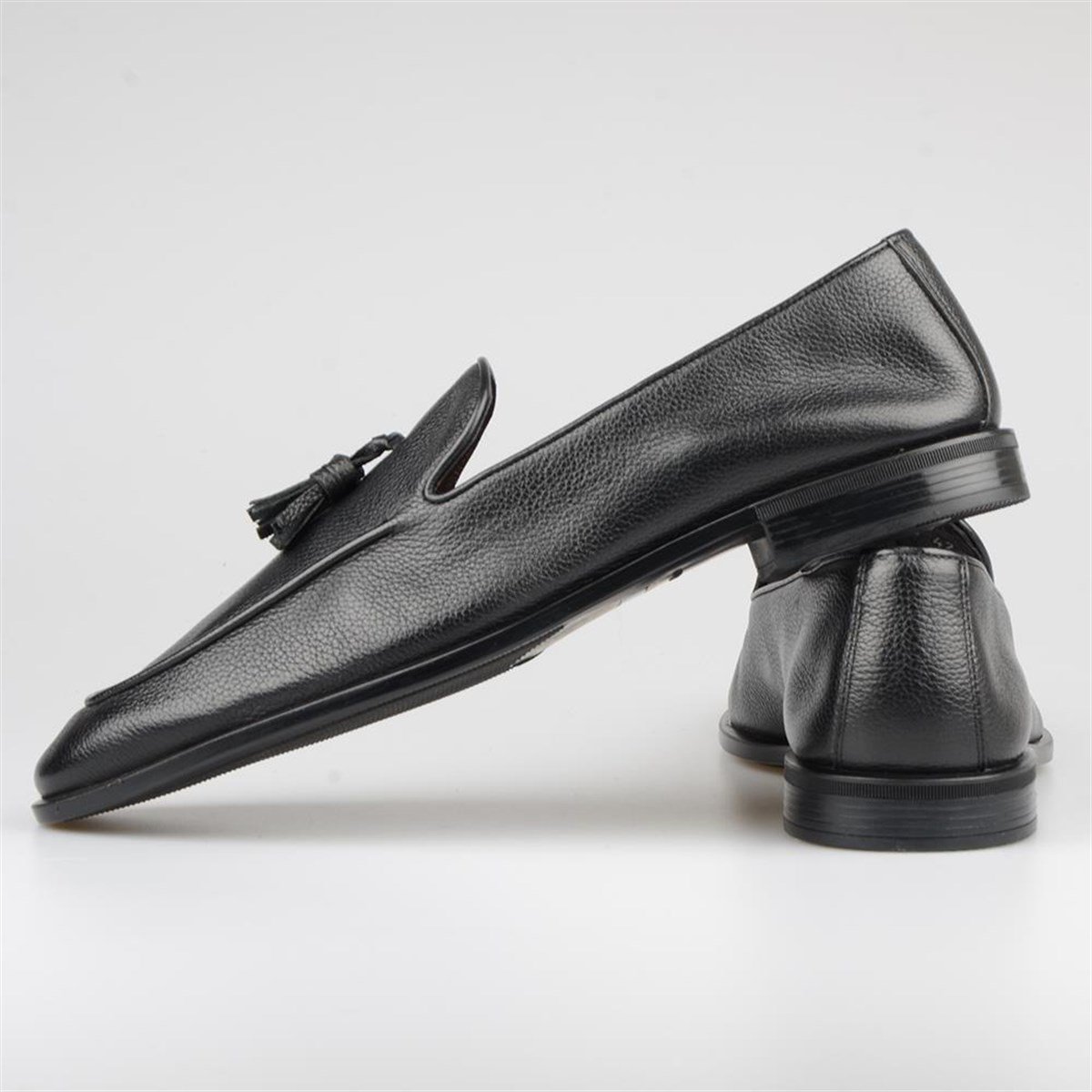 Black Leather Loafers Boat Shoes