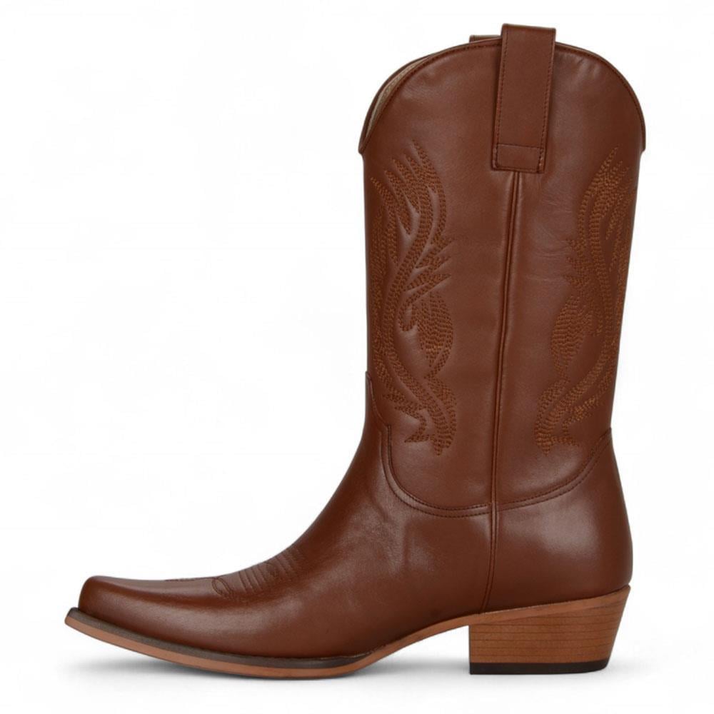 Tan Vintage Leather Men's Cowboy Boots