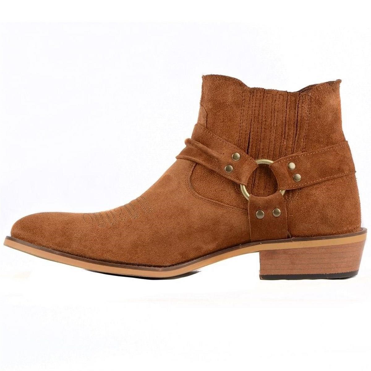 FootCourt Cowboy Boots Suede Tan