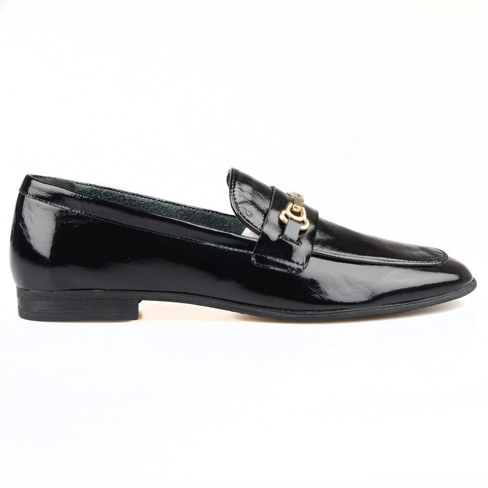 FootCourt Women's Slip On Loafers Black