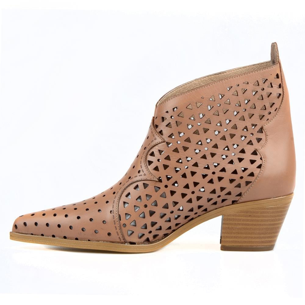 Brown Women's Cowboy Ankle Boots For Summer