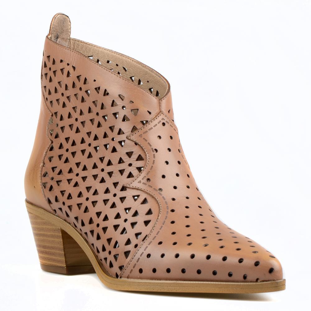 Brown Women's Cowboy Ankle Boots For Summer