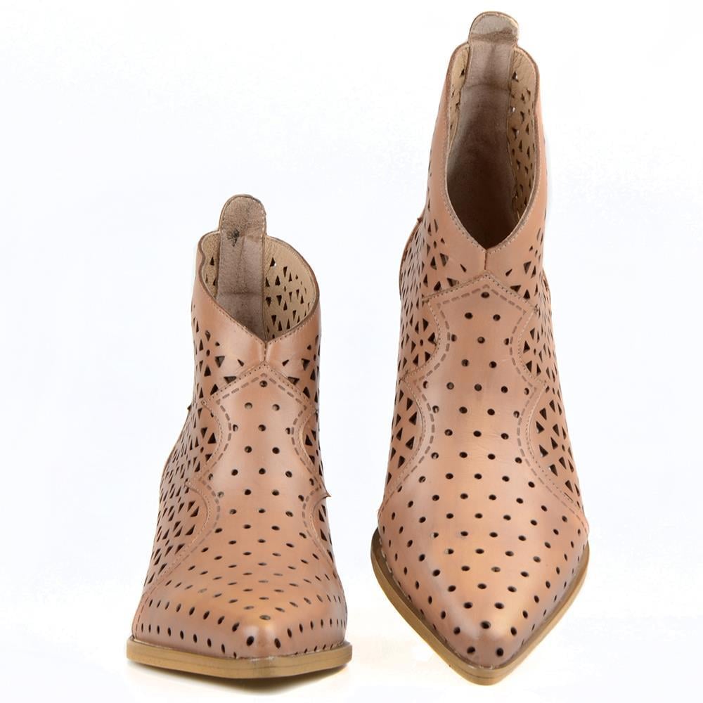 Brown Women's Cowboy Ankle Boots For Summer