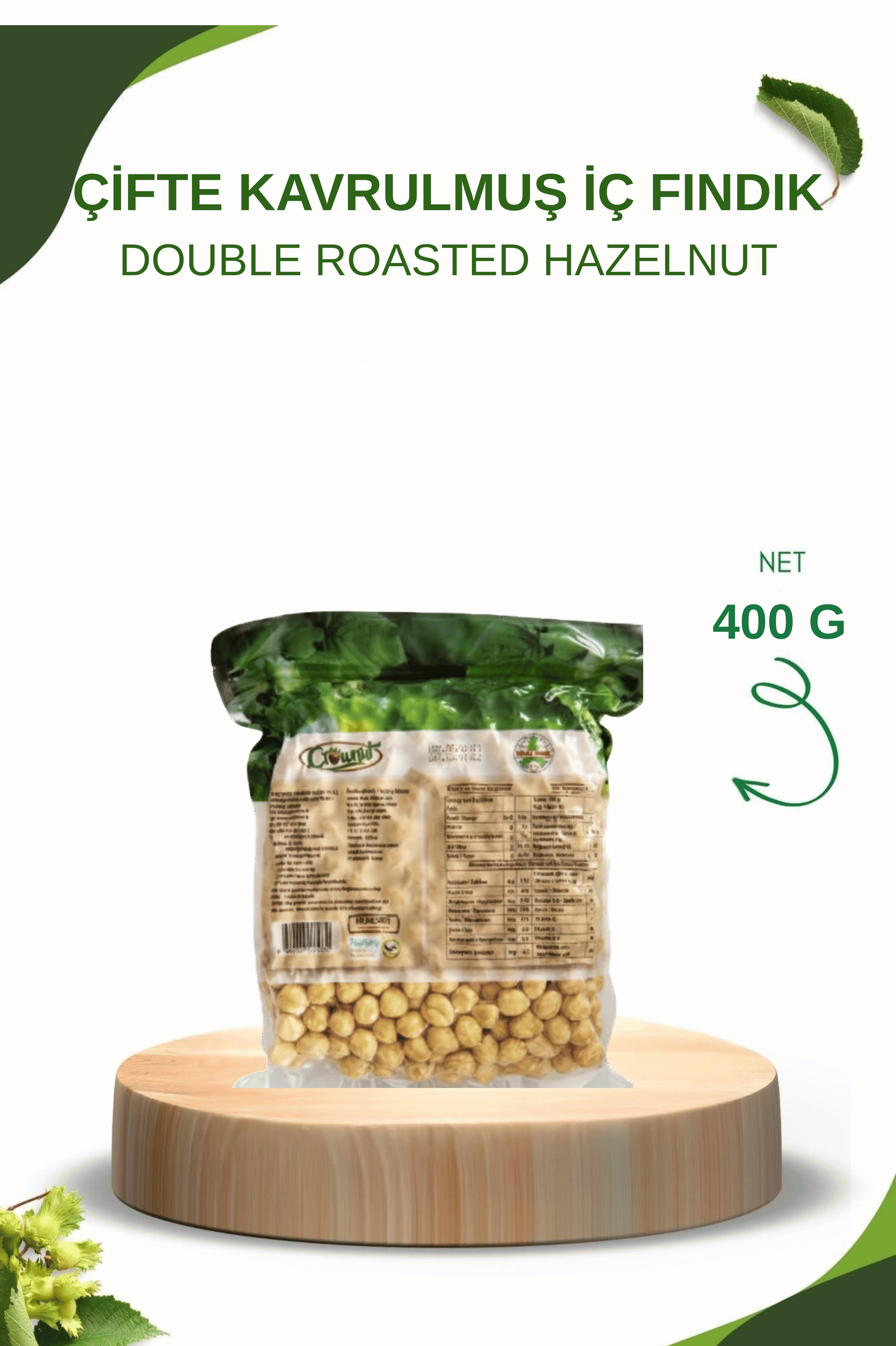 Crownut Çifte Kavrulmuş İç Fındık 400 gram