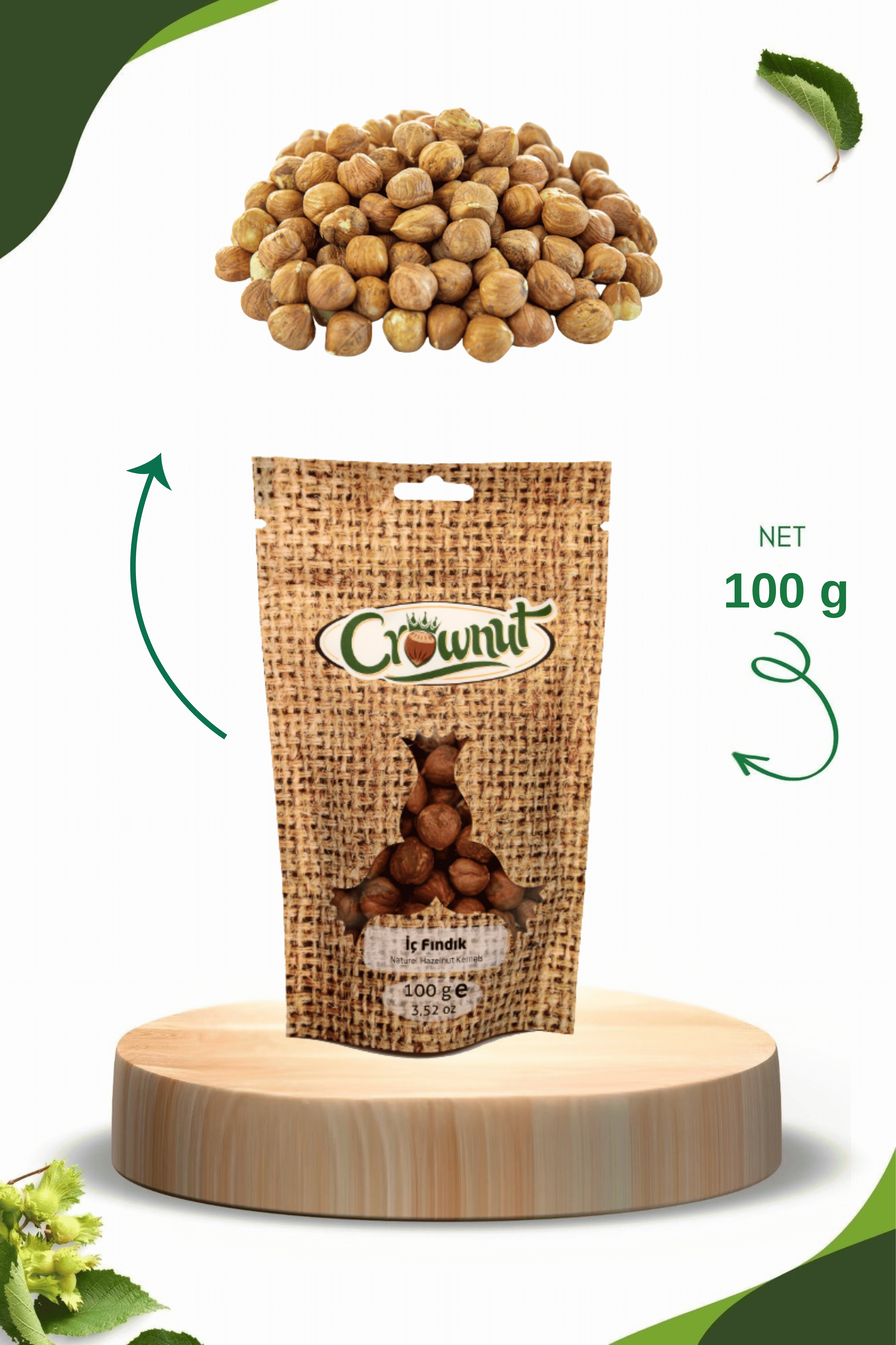 Crownut Çiğ İç Fındık 100 gram