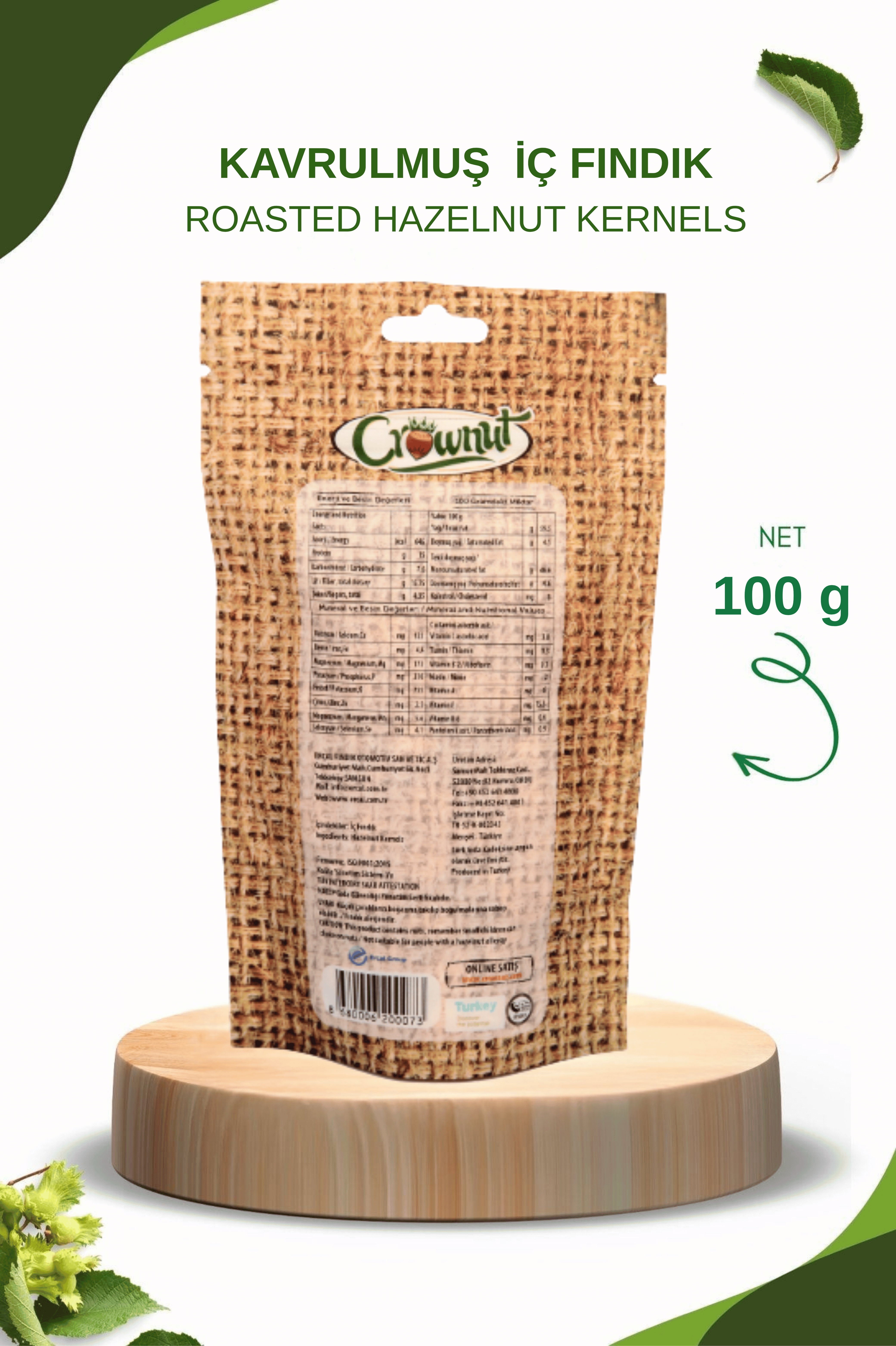 Crownut Kavrulmuş İç Fındık 100 gram