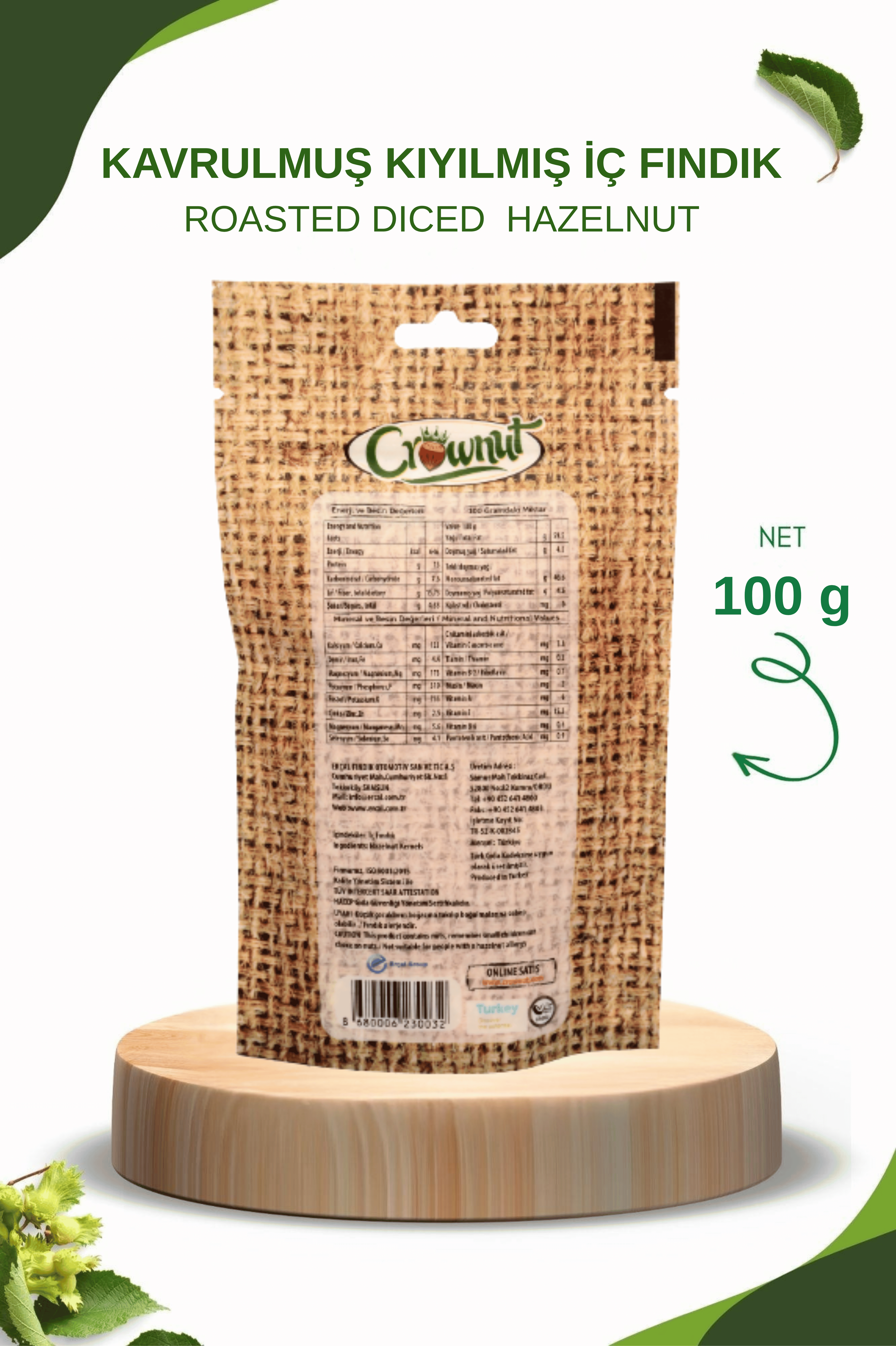 Crownut Kıyılmış İç Fındık 100 Gram