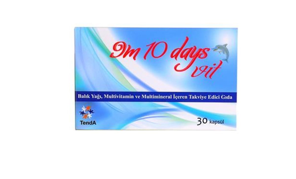 9M 10 Days Vit Balık Yağı Multivitamin & Multimineral İçeren Takviye Edici Gıda 30 Kapsül
