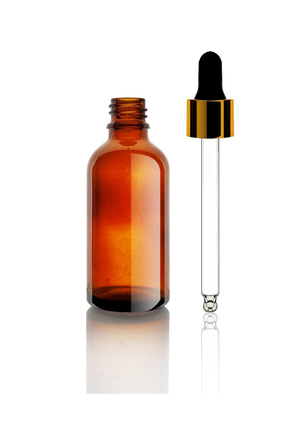 Amber Cam Şişe Damlalıklı Metal Kapak 50 cc - İthal