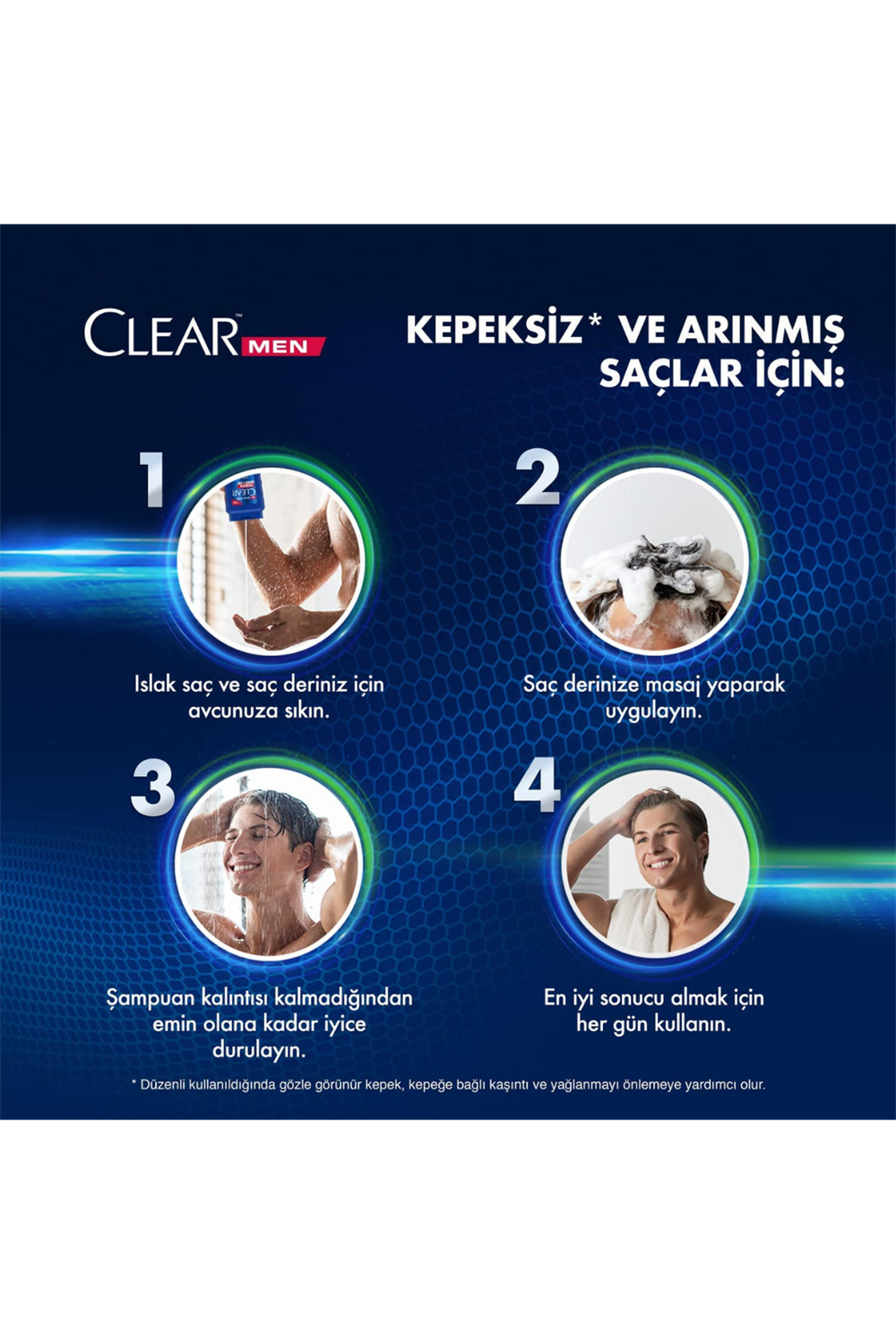 Clear Men Kepeğe Karşı Etkili Şampuan Maksimum Ferahlık Yağlı Saç Derisi İçin Limon Özlü 485 ML