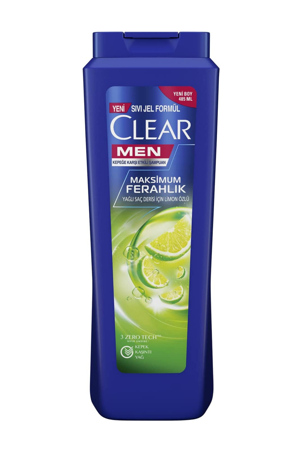 Clear Men Kepeğe Karşı Etkili Şampuan Maksimum Ferahlık Yağlı Saç Derisi İçin Limon Özlü 485 ML