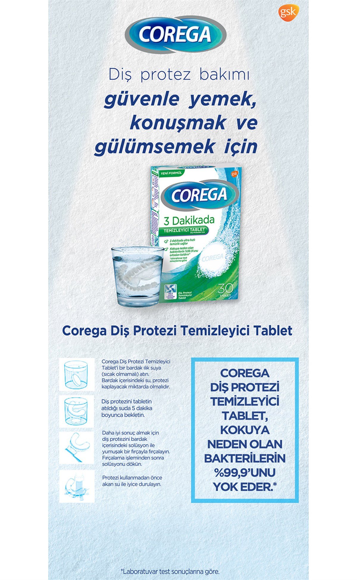 Corega Temizleyici 30 Tablet 