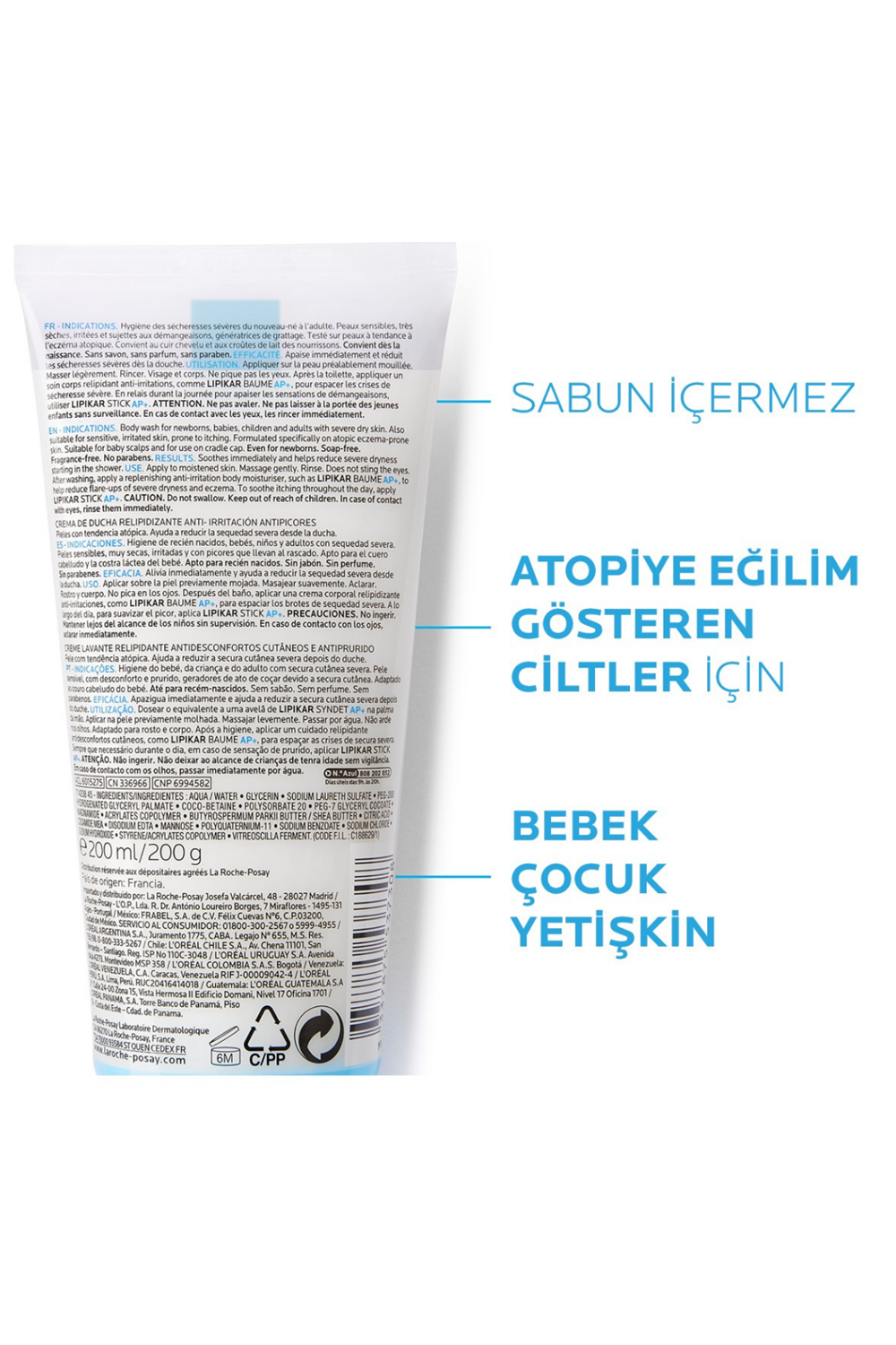 La Roche Posay Lipikar Syndet Ap+ Jel 200 ml