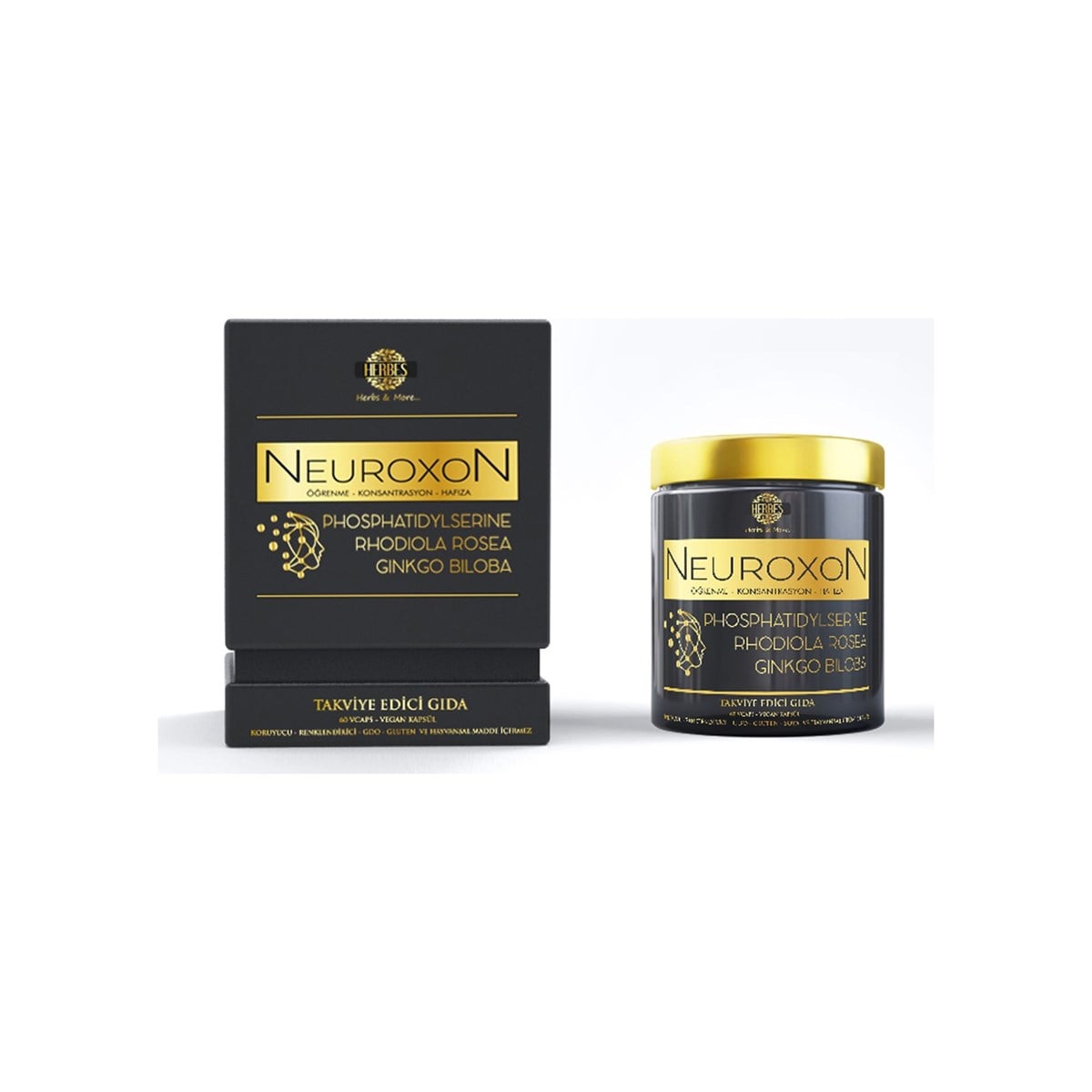 NEUROXON (Öğrenme-Konsantrasyon-Hafıza) 60Kapsül Fosfotidilserin, Rhodiola, Gingko VitB12, VitD