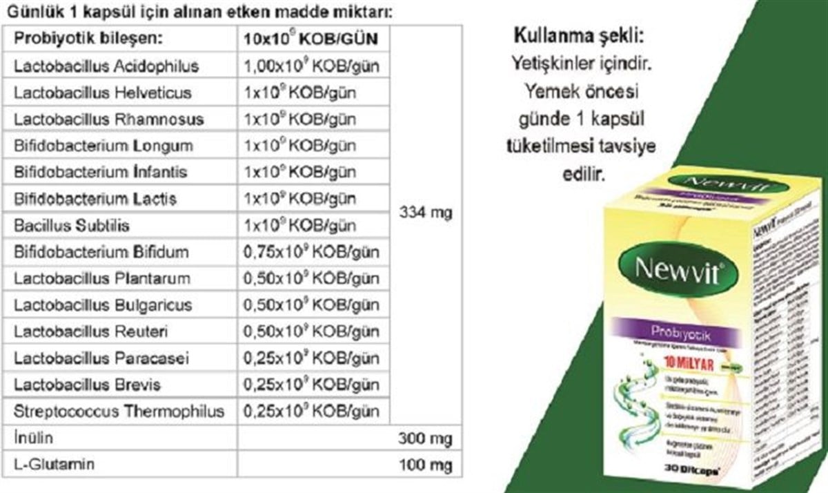 Newvit Probiyotik 30 Kapsül