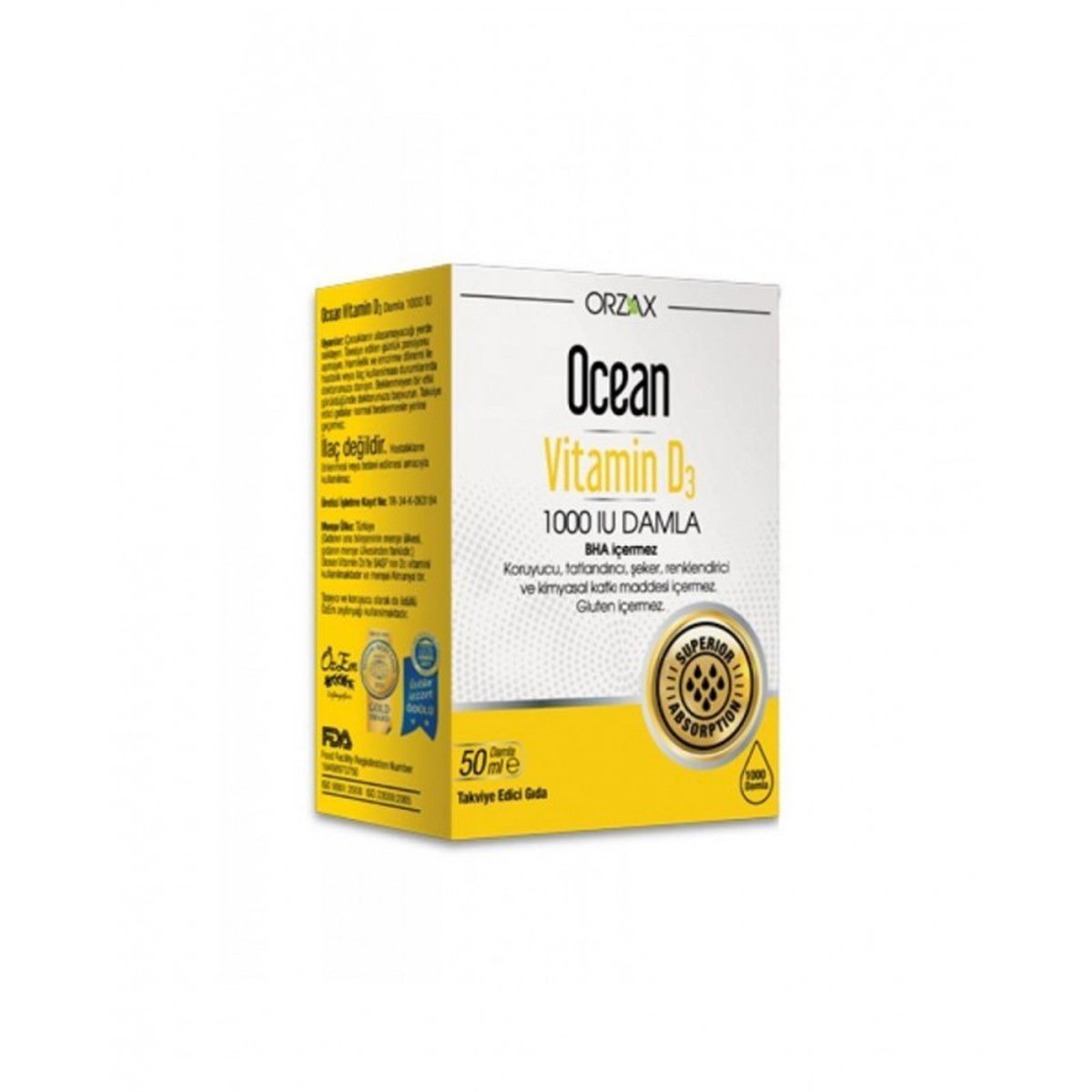 Ocean Vitamin D3 1000 IU Damla 50 mL