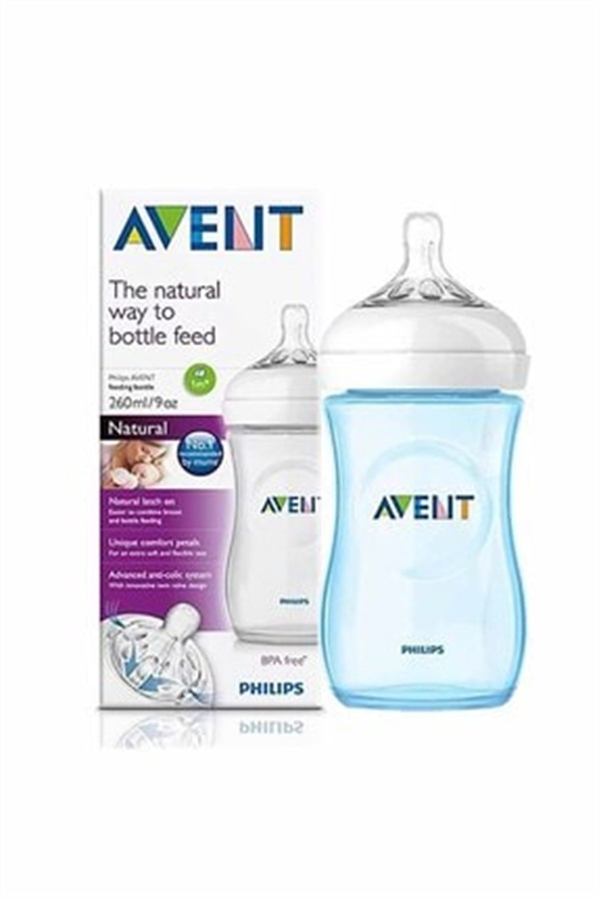 Philips Avent Natural PP Biberon 260 ml 1ay+ Mavi SCF035/17