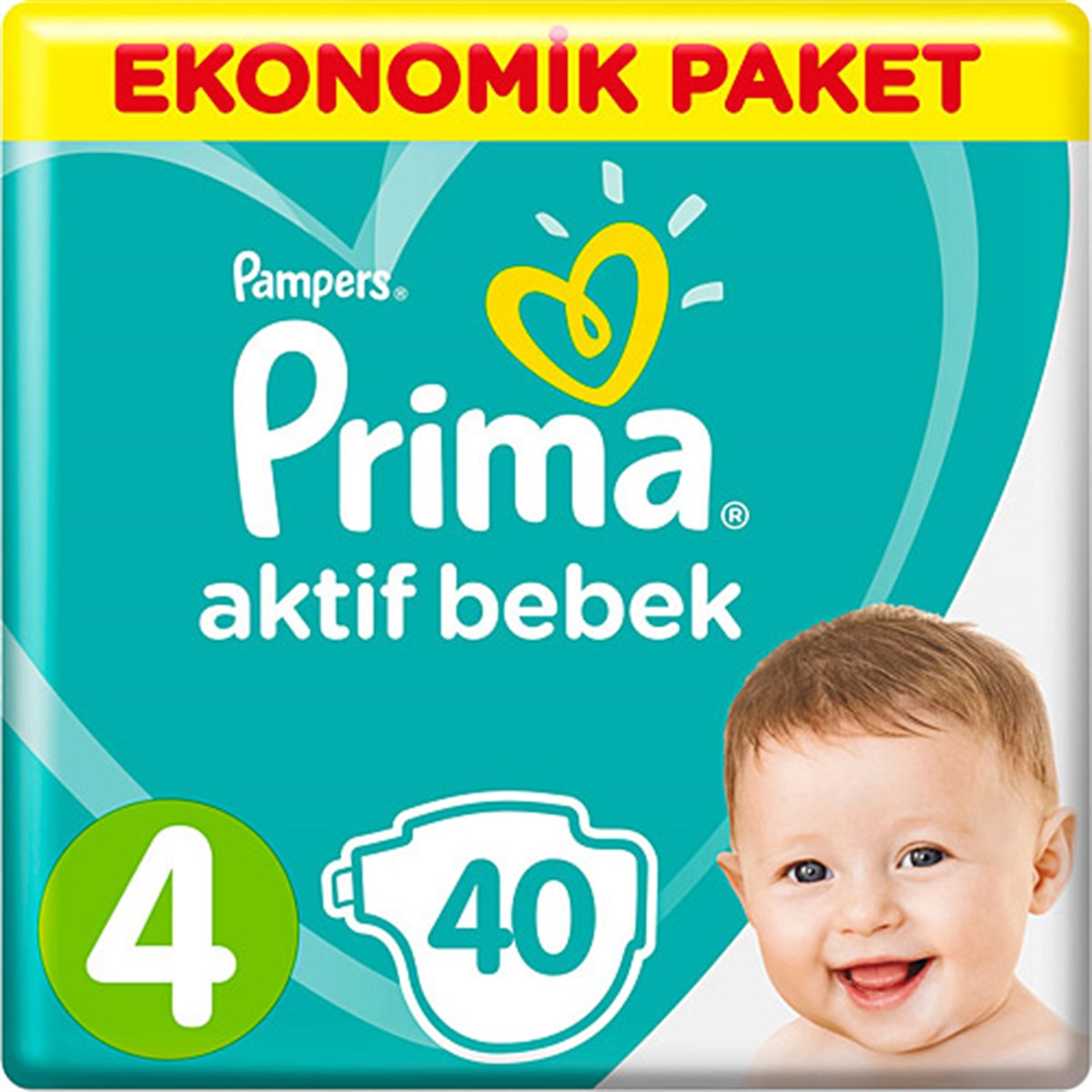 Prima Aktif Bebek Bezi Maxi Eko 40'lı 4 Beden