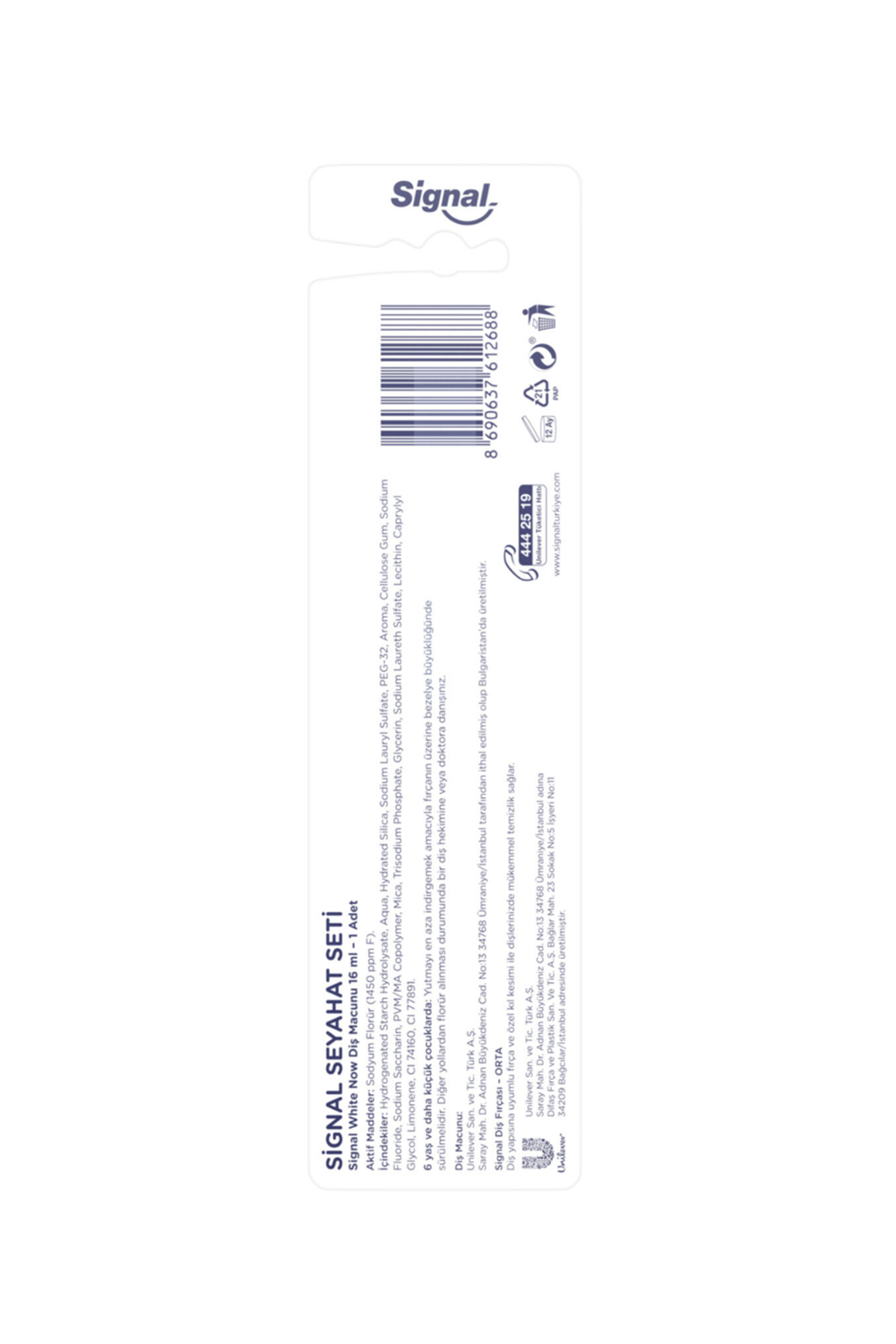 Signal White Now Seyahat Seti - Diş Macunu 16ml + Diş Fırçası