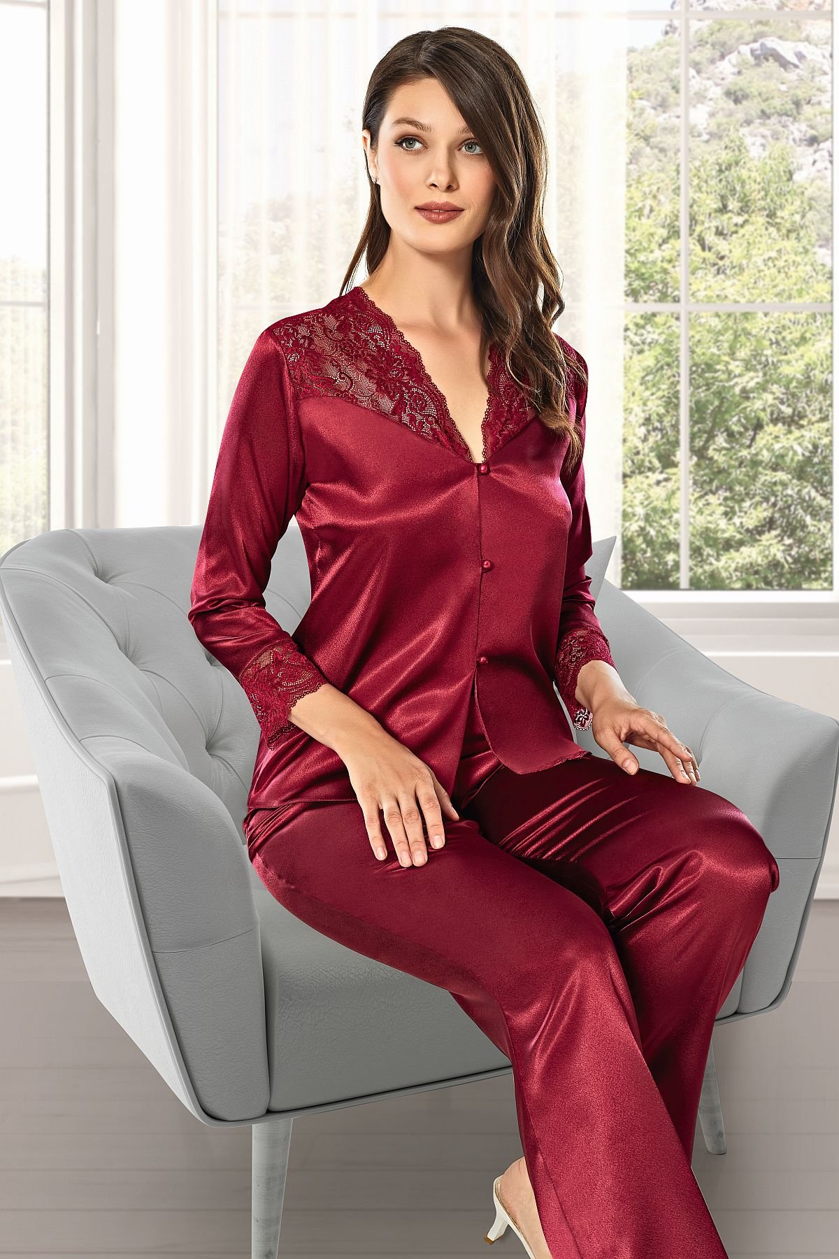 Saten Altılı SetlerAlissa 8610 Kadın Çeyizlik Saten 6'lı Set-Bordo | Pijamapazari.comAlissa 8610 Kadın Çeyizlik Saten 6'lı Set-Bordo