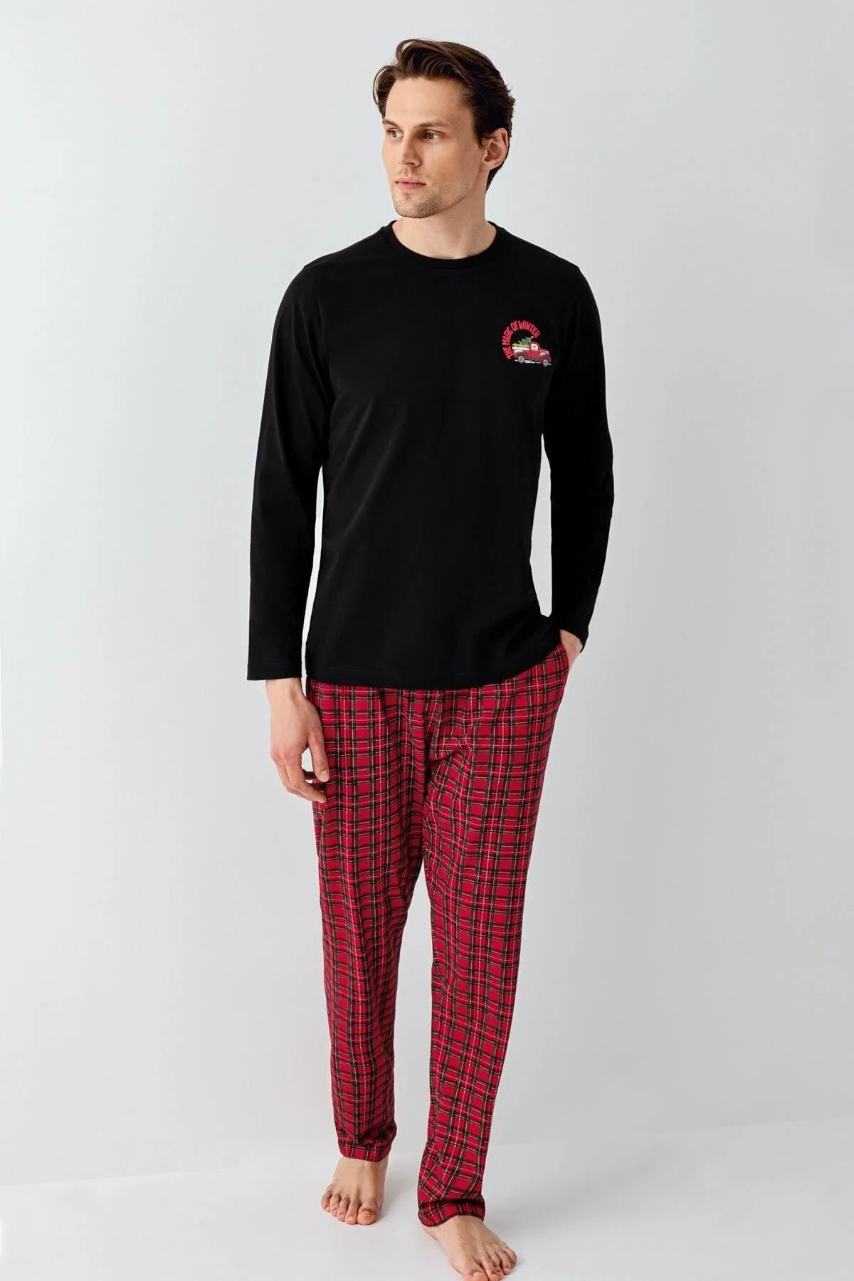Baba&Oğul PijamalarıArnetta 3515 Baba&Oğul Uzun Kollu Bisiklet Yaka Pijama Takımı-Siyah | Pijamapazari.comArnetta 3515 Baba&Oğul Uzun Kollu Bisiklet Yaka Pijama Takımı-Siyah