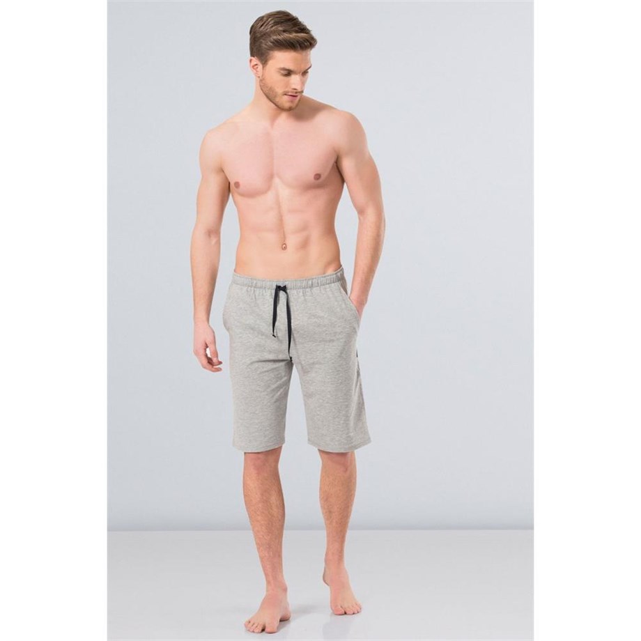 Cacharel 2172 Modal Erkek Bermuda Tek Alt  - Gri MelanjPijamalarCACHAREL