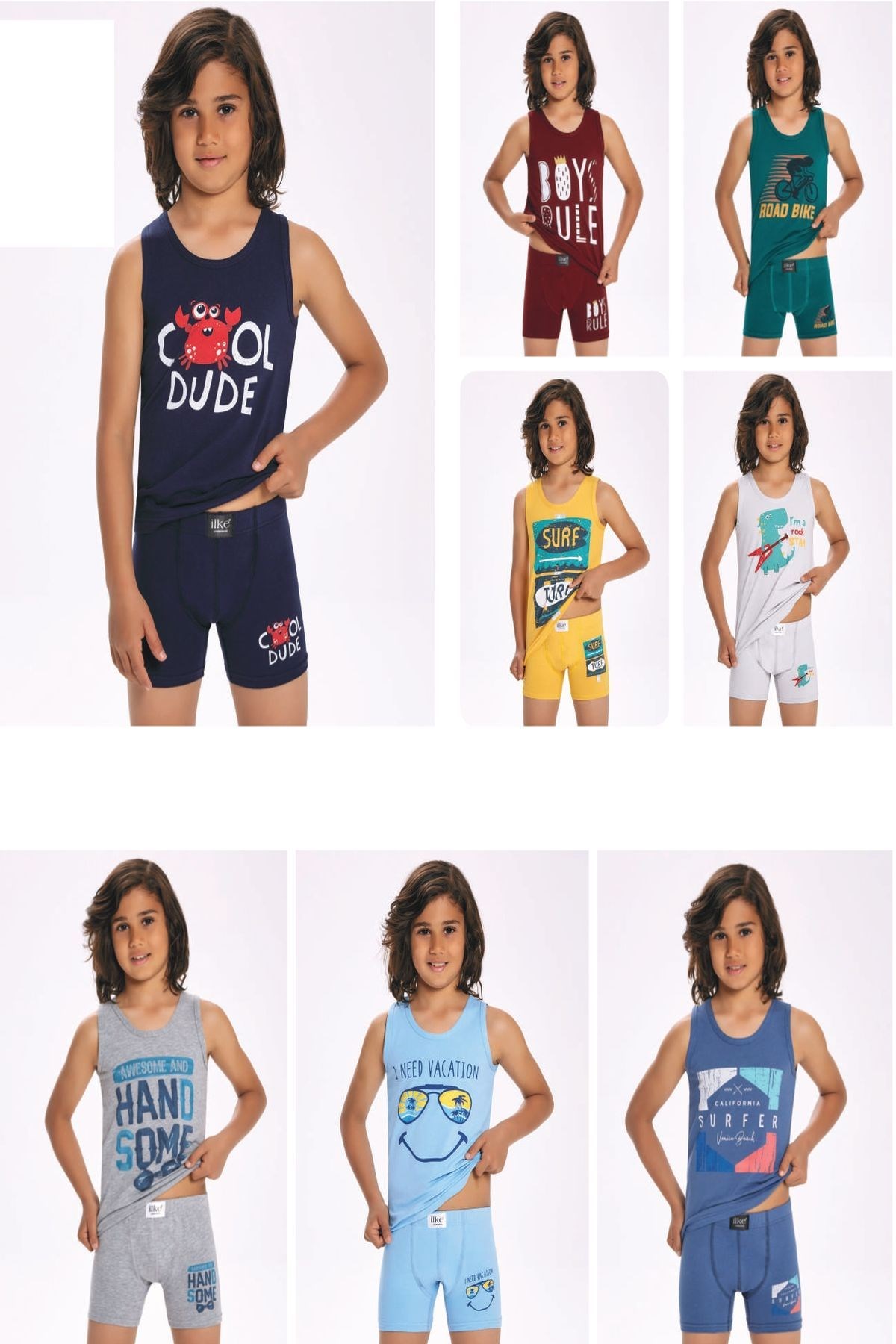 AtletlerHG8757575850029 Pijamapazarı.com'da. Uygun fiyat seçenekleri ile sipariş verebilirsiniz.İlke 3311 Erkek Çocuk 12'li Desenli Atlet Boxer Takım-Renkli